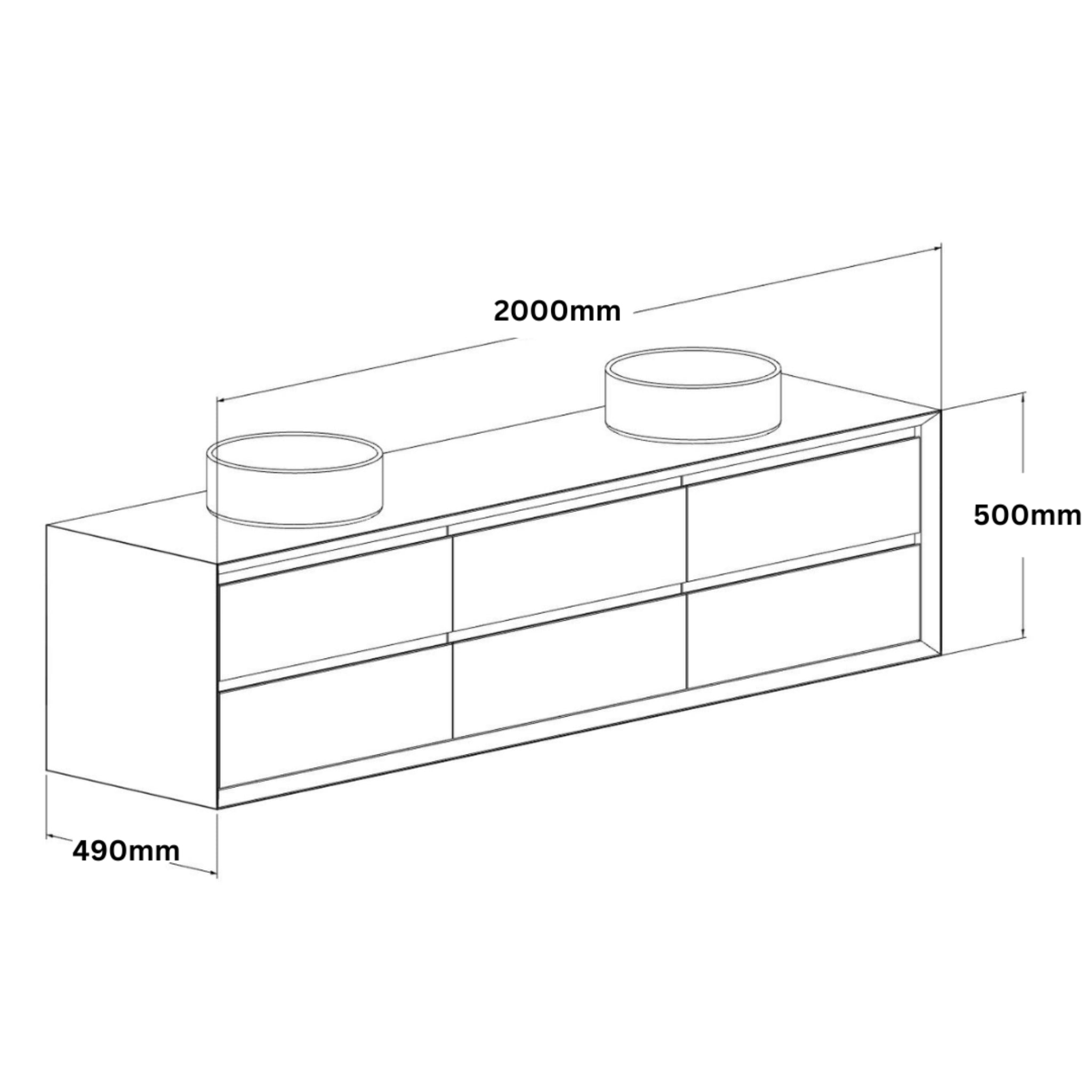 JR BESPOKE VONU SOLID TIMBER CUSTOM WALL HUNG VANITY (ALL SIZING)