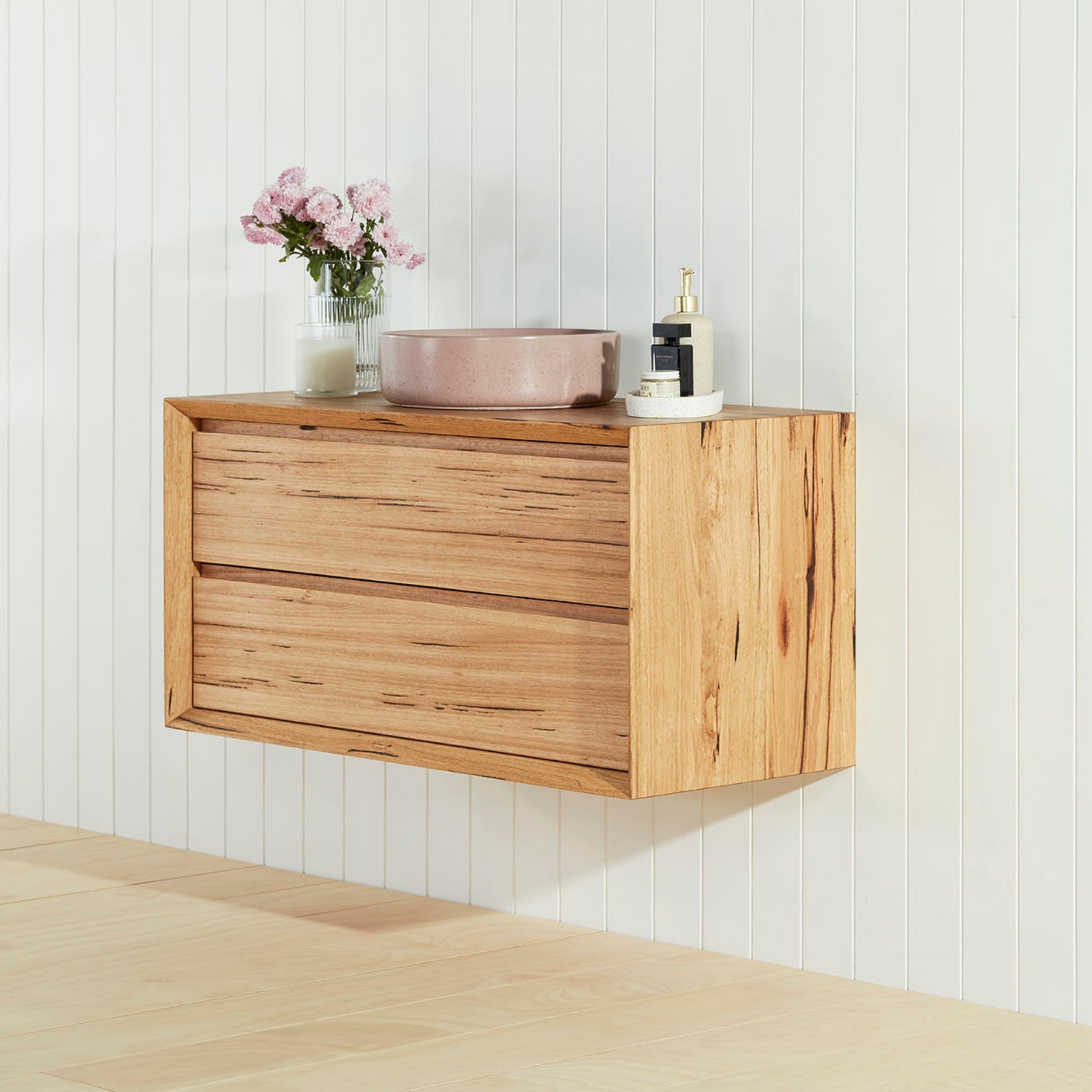JR BESPOKE VONU SOLID TIMBER CUSTOM WALL HUNG VANITY (ALL SIZING)