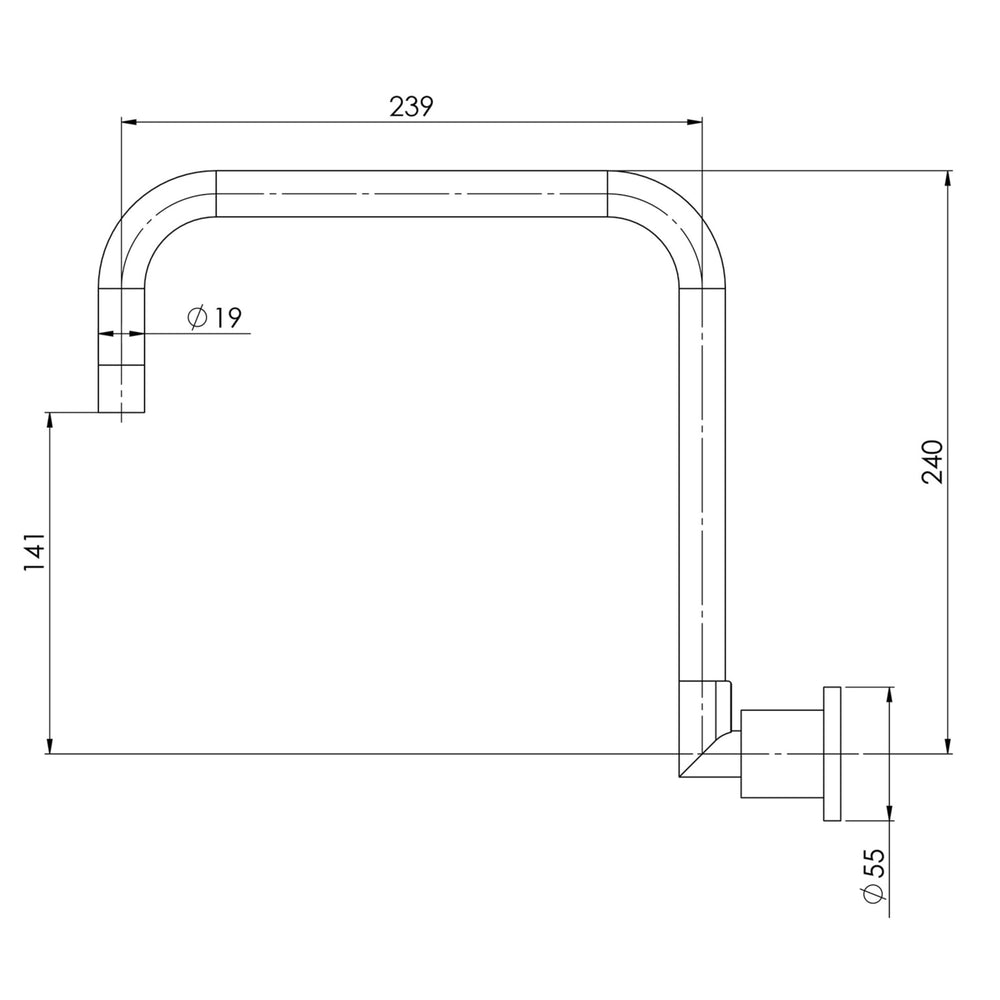 PHOENIX VIVID PIN LEVER WALL SINK OUTLET SQUARELINE 240MM CHROME