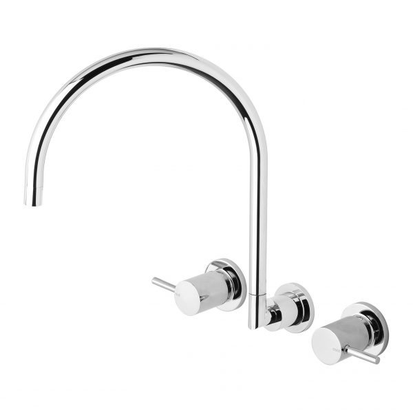 PHOENIX VIVID PIN LEVER GOOSENECK LEAD FREE WALL SINK SET 285MM CHROME
