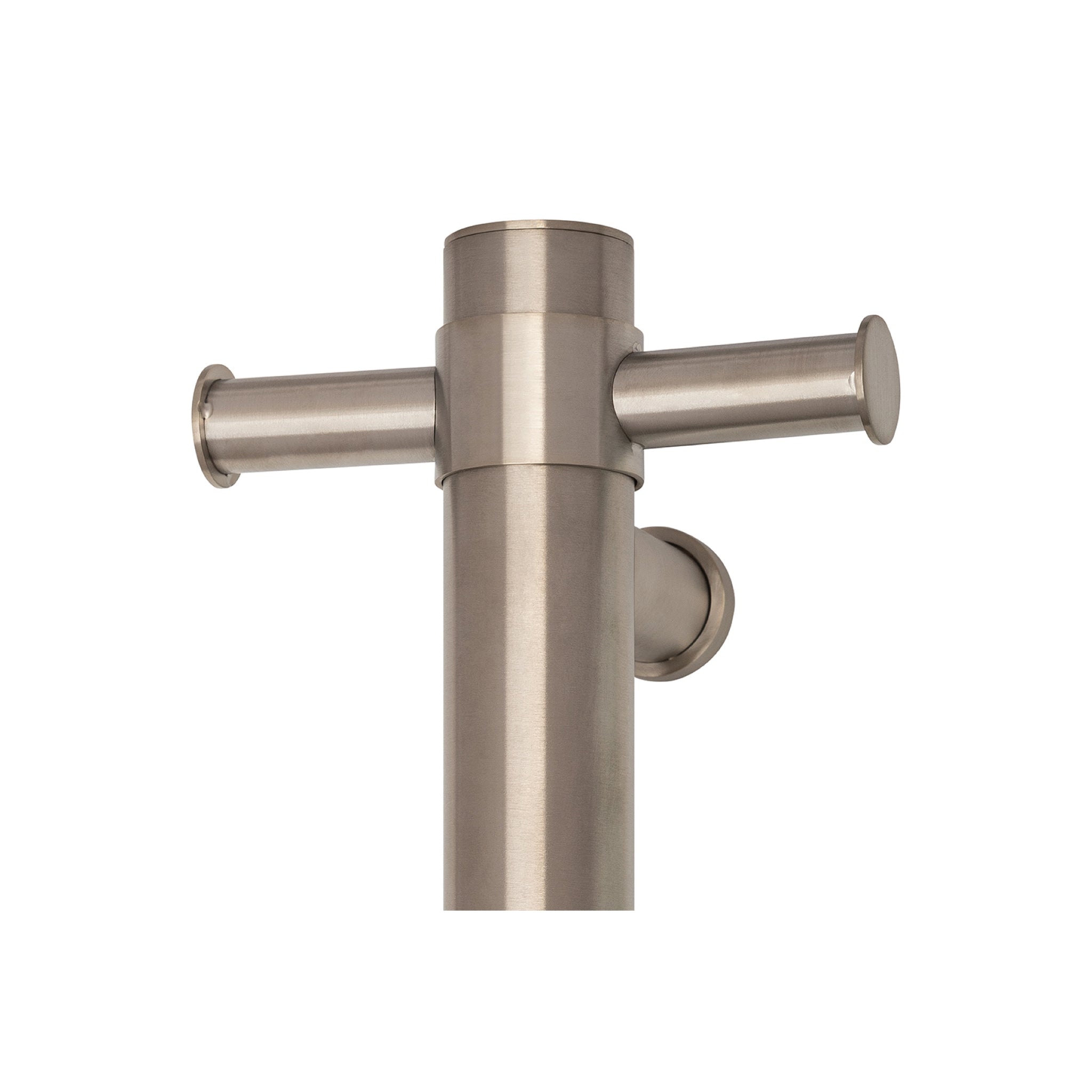 THERMOGROUP FLAT PILL VERTICAL HEATED SINGLE TOWEL RAIL BRUSHED NICKEL 900MM