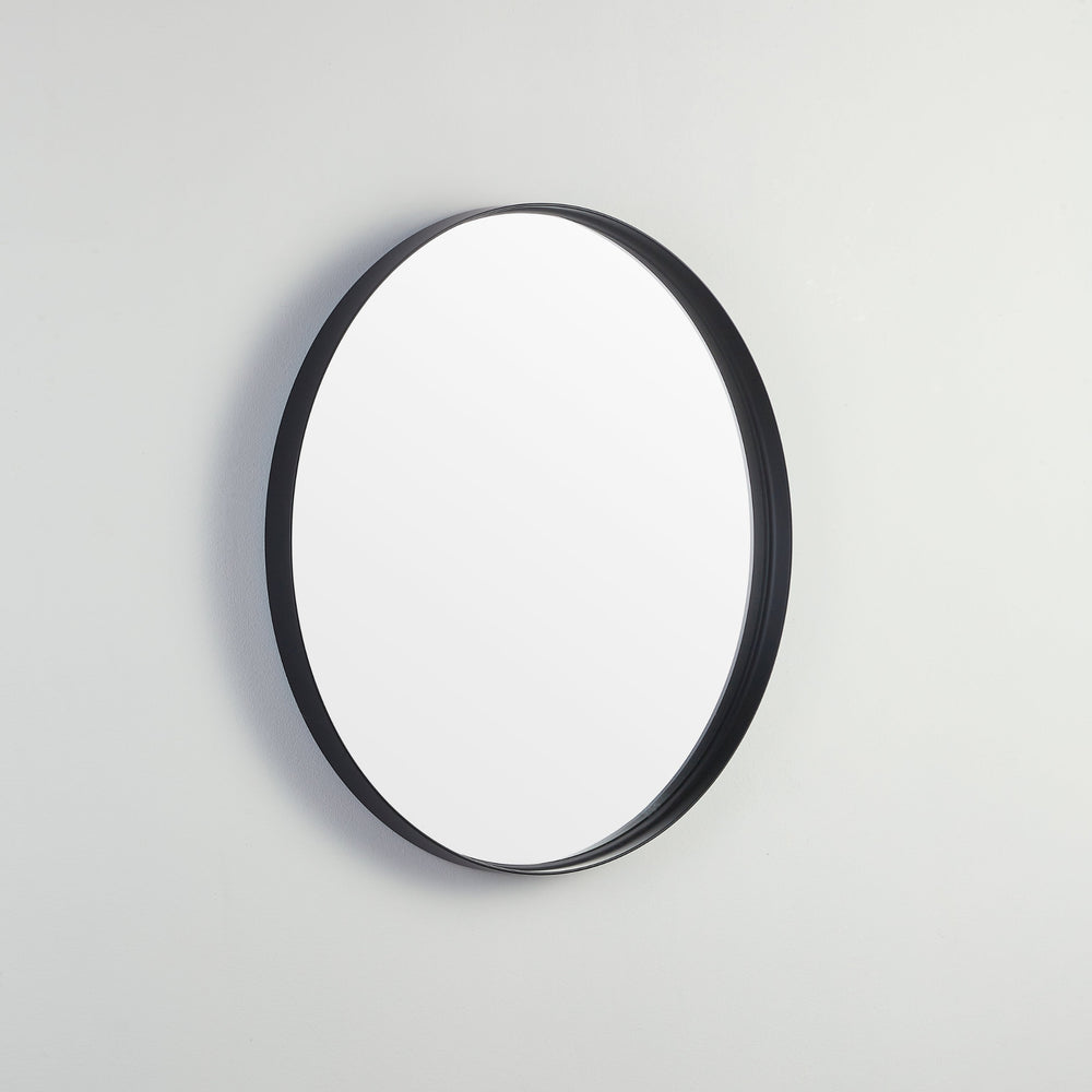 VITO VETRA ROUND ALUMINUM FRAMED MIRROR MATTE BLACK 700X700MM