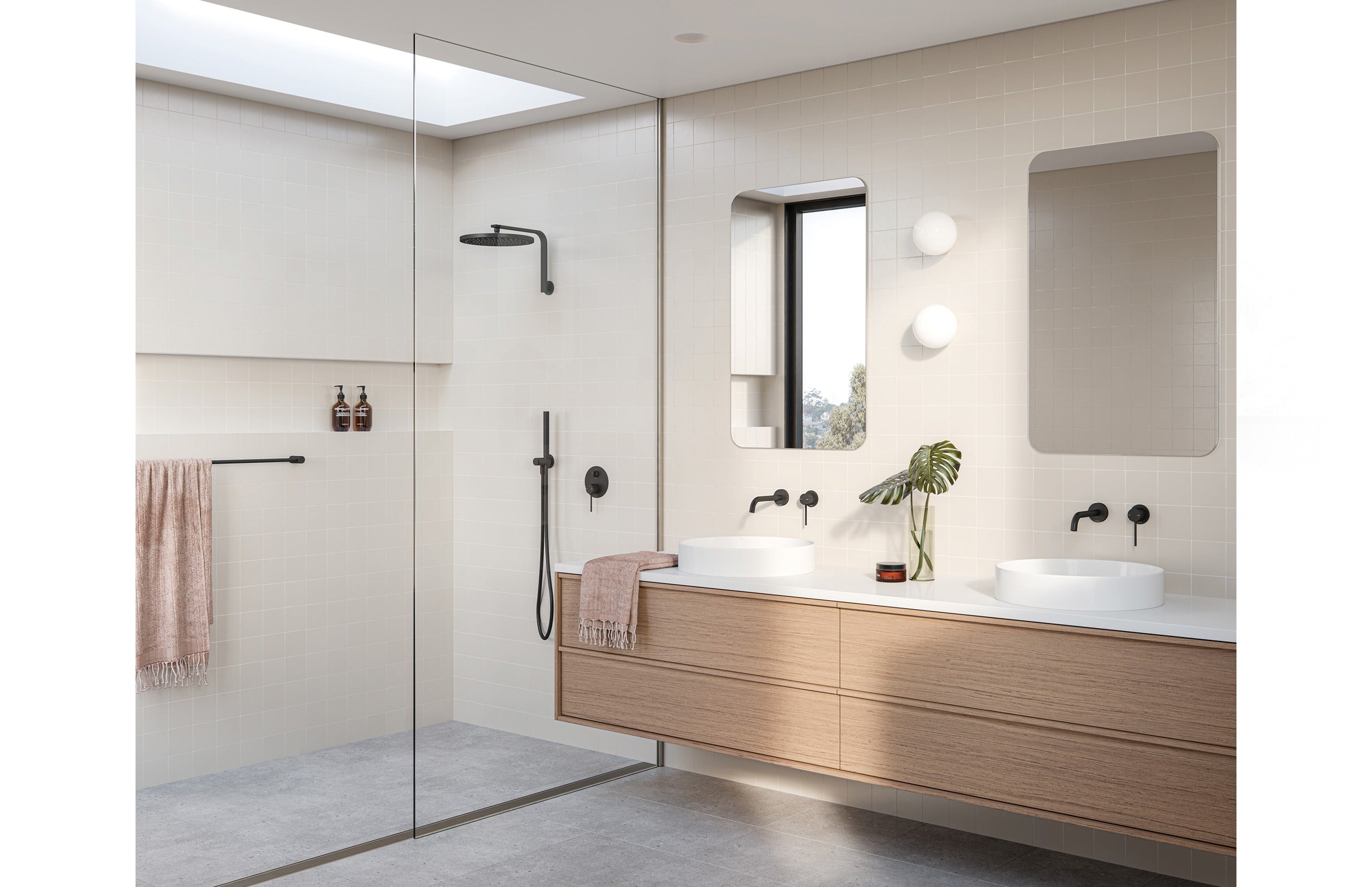 PHOENIX VIVID SLIMLINE SWITCHMIX LEAD FREE SHOWER AND WALL MIXER 60MM BACKPLATE MATTE BLACK