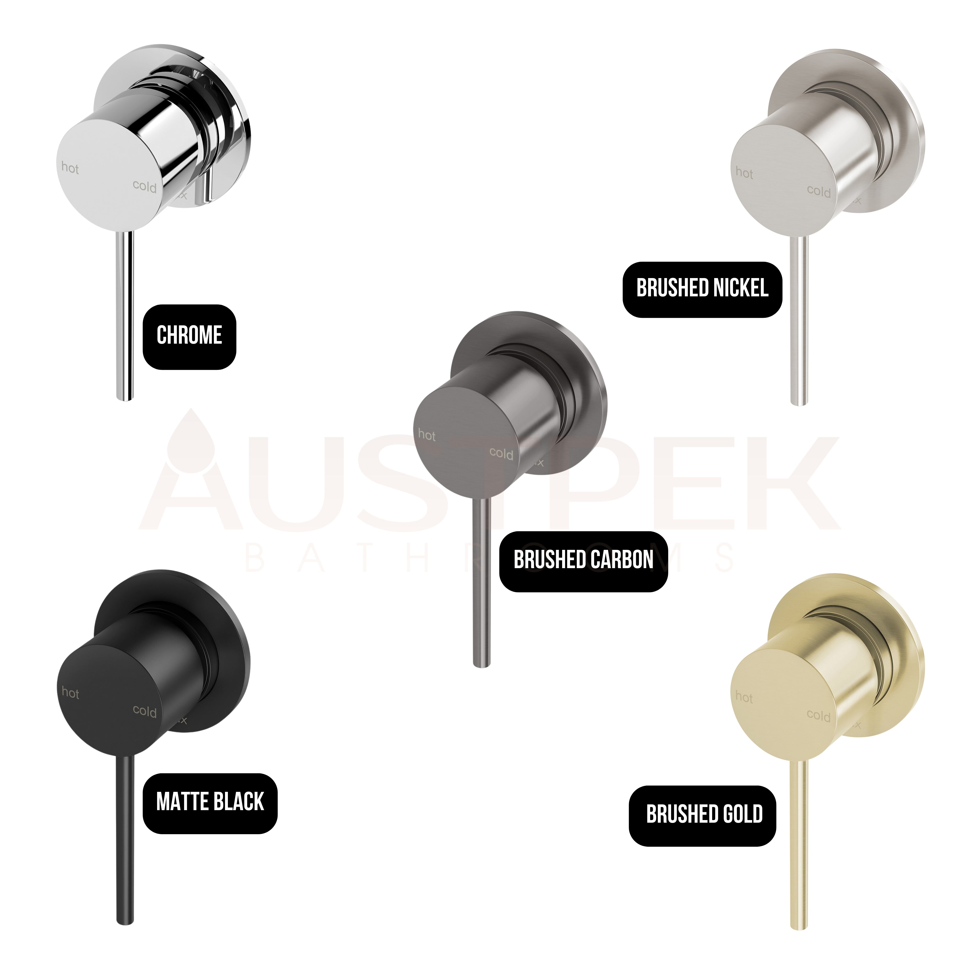 PHOENIX VIVID SLIMLINE SWITCHMIX SHOWER / WALL MIXER BACKPLATE FIT-OFF AND ROUGH-IN KIT BRUSHED GOLD