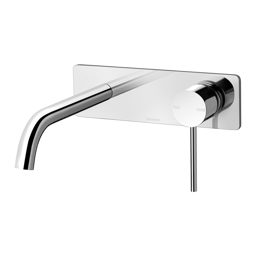 PHOENIX VIVID SLIMLINE SWITCHMIX LEAD FREE WALL BASIN / BATH MIXER SET FIT-OFF AND ROUGH-IN KIT 180MM CHROME
