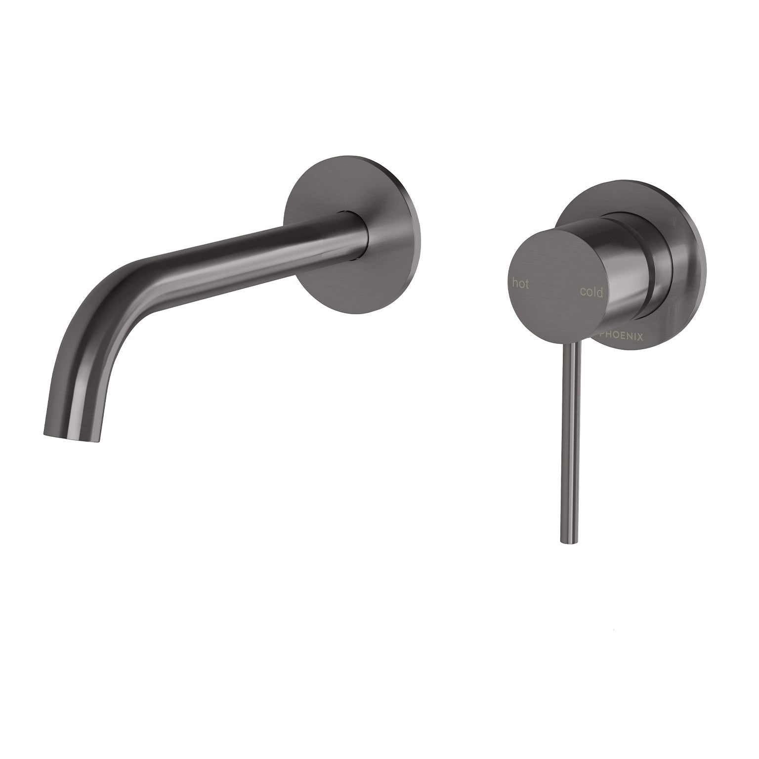 PHOENIX VIVID SLIMLINE SWITCHMIX LEAD FREE WALL BASIN / BATH MIXER SET BRUSHED CARBON