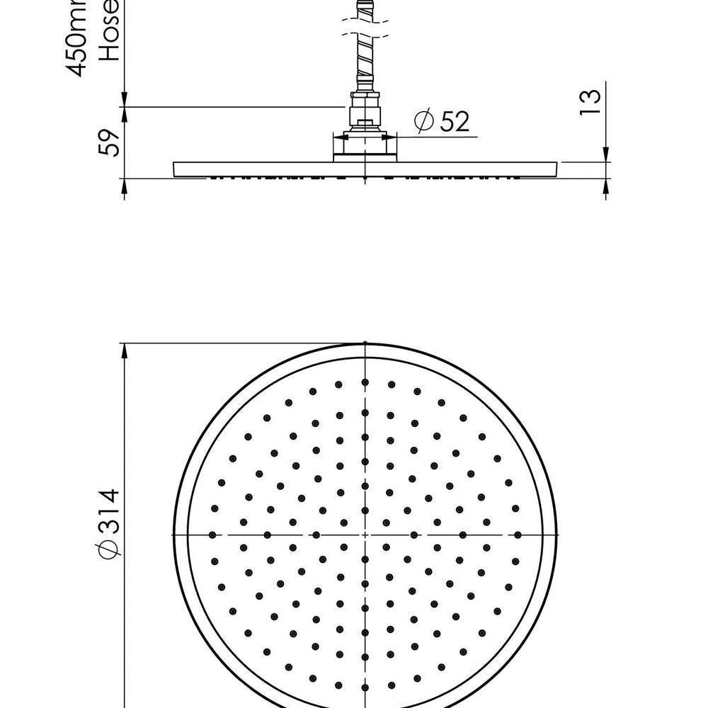PHOENIX VIVID SLIMLINE FLUSH MOUNT CEILING SHOWER ROUND 300MM CHROME