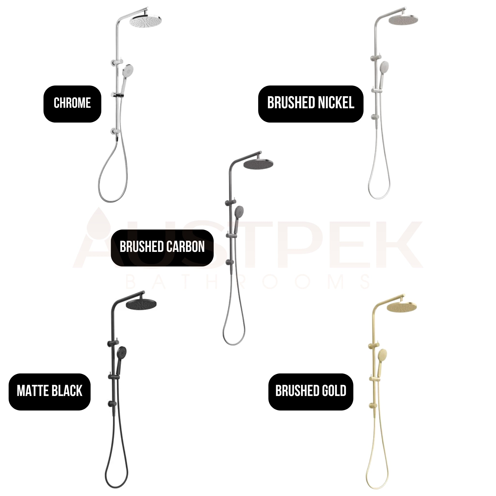 PHOENIX VIVID SLIMLINE TWIN SHOWER MATTE BLACK
