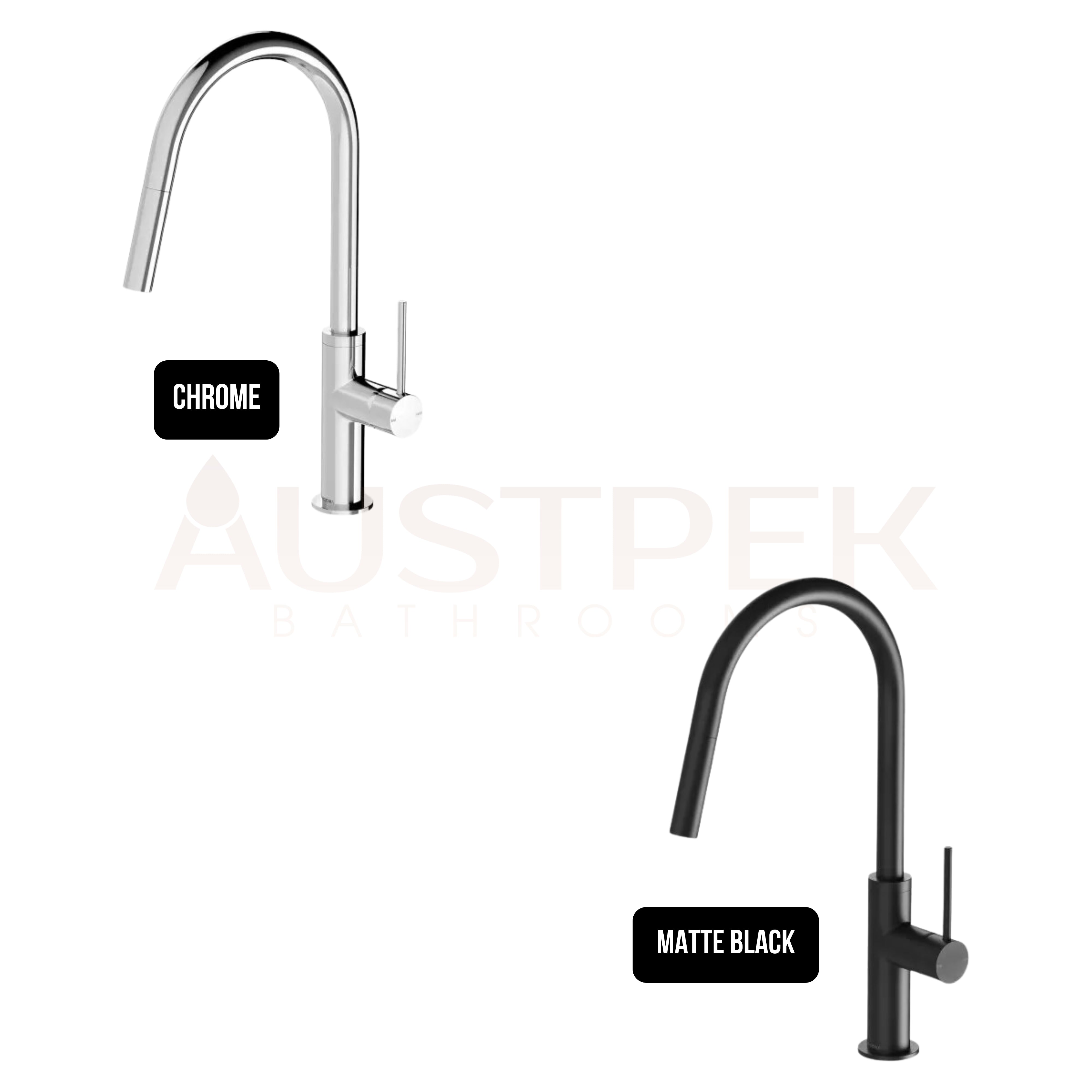 PHOENIX VIVID SLIMLINE LEAD FREE PULL OUT SINK MIXER 397MM MATTE BLACK