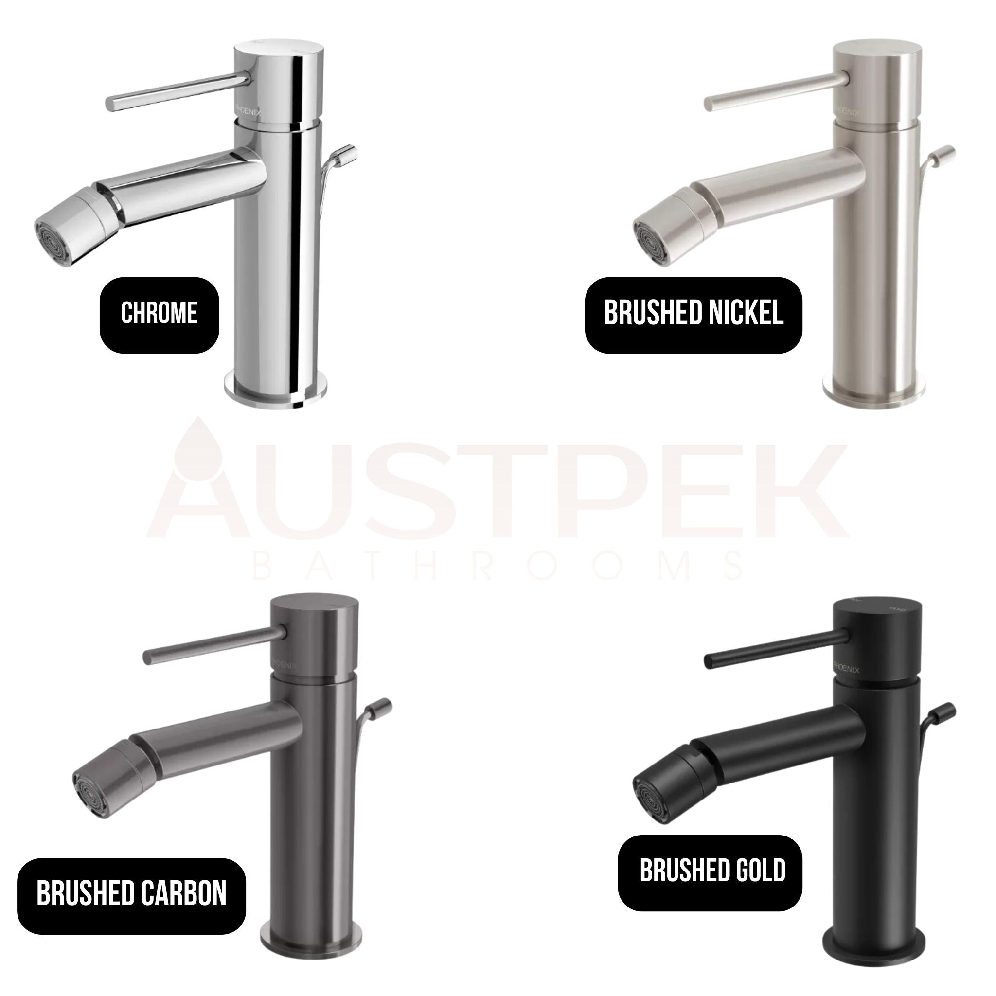PHOENIX VIVID SLIMLINE BIDET MIXER WITH POP-UP WASTE 166MM CHROME