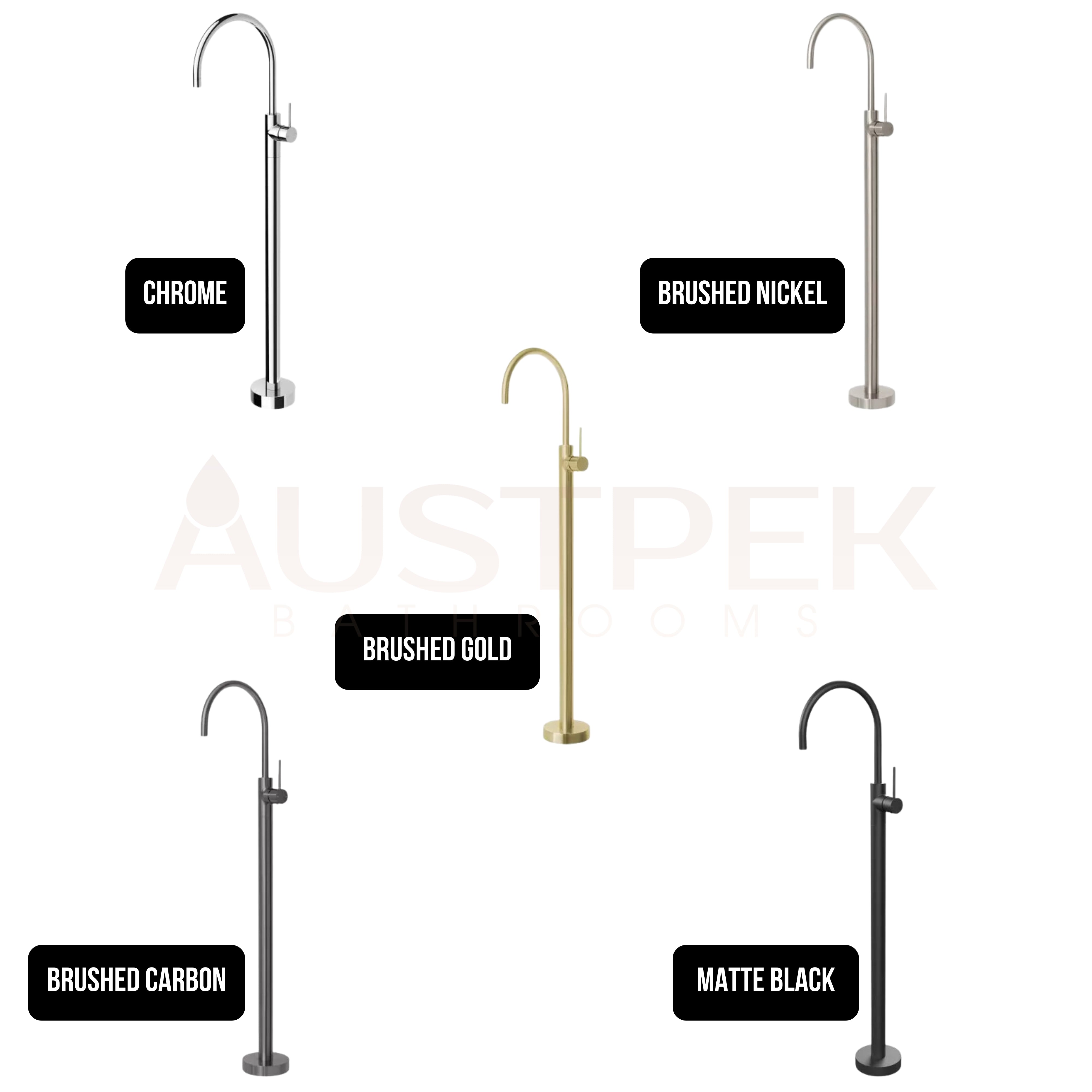 PHOENIX VIVID SLIMLINE FLOOR MOUNTED BATH MIXER BRUSHED CARBON