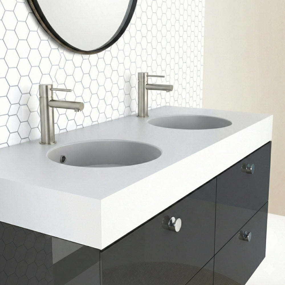 PHOENIX VIVID SLIMLINE LEAD FREE BASIN MIXER 166MM BRUSHED NICKEL