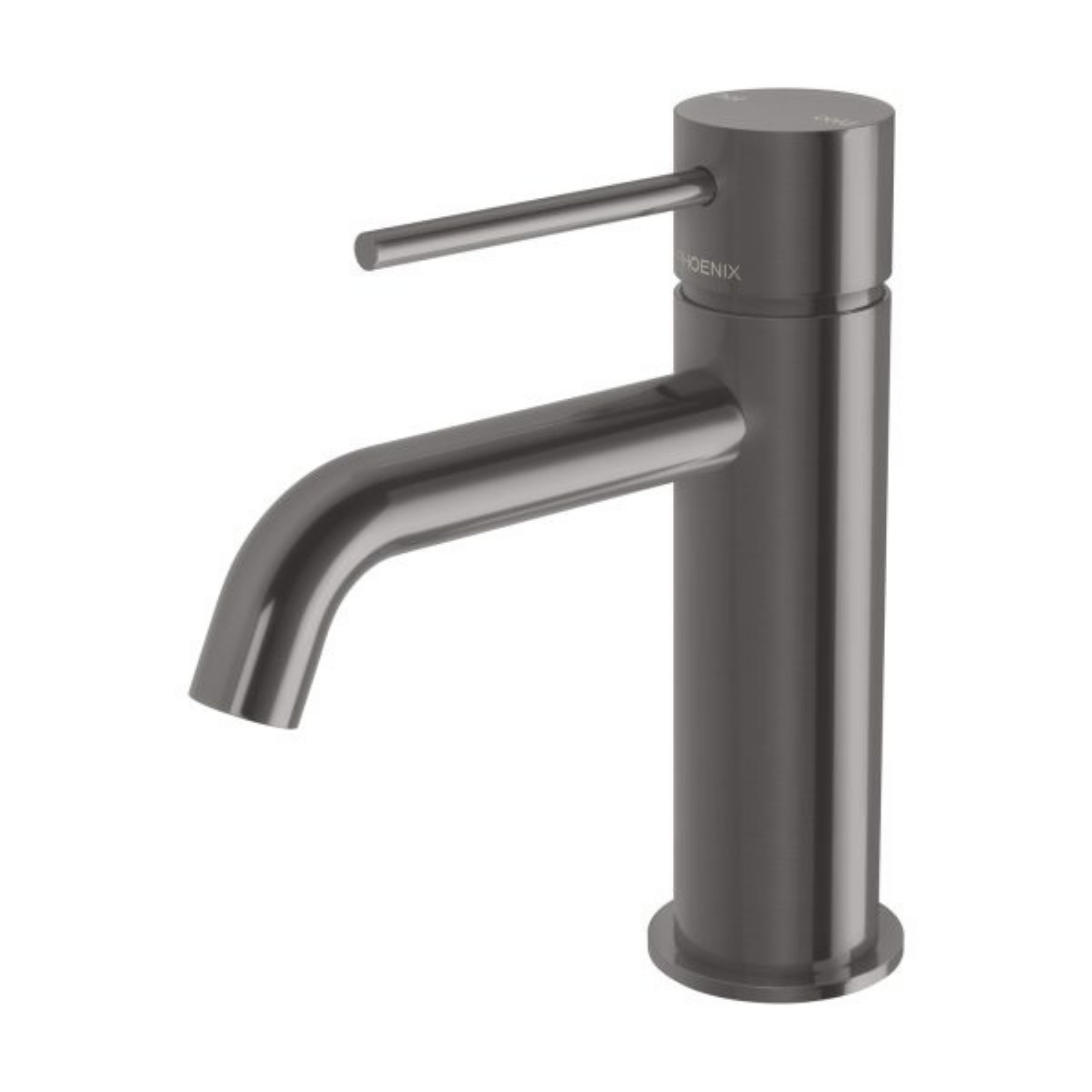 PHOENIX VIVID SLIMLINE LEAD FREE BASIN MIXER CURVED OUTLET 166MM BRUSHED CARBON