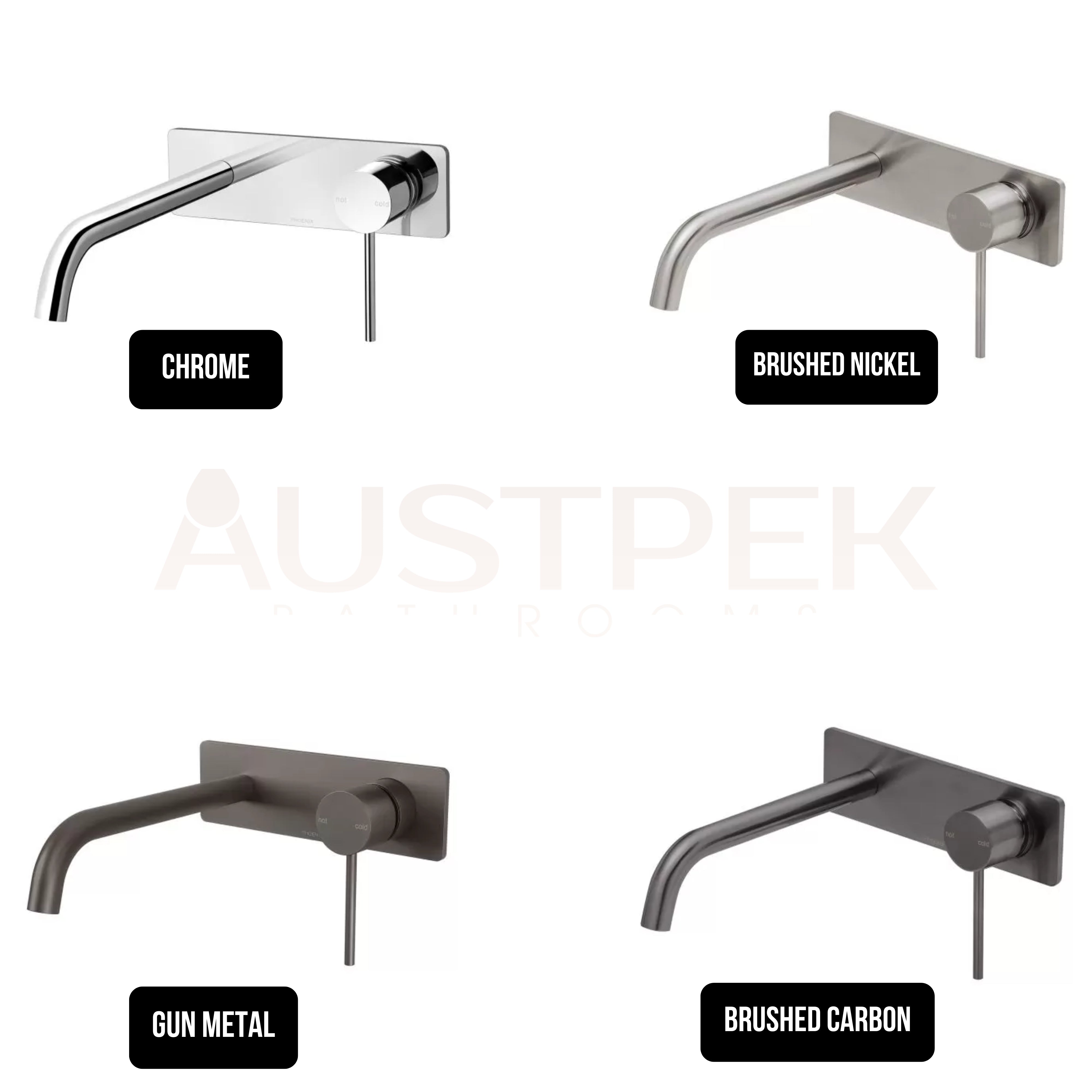 PHOENIX VIVID SLIMLINE WALL BATH MIXER SET 230MM BRUSHED NICKEL