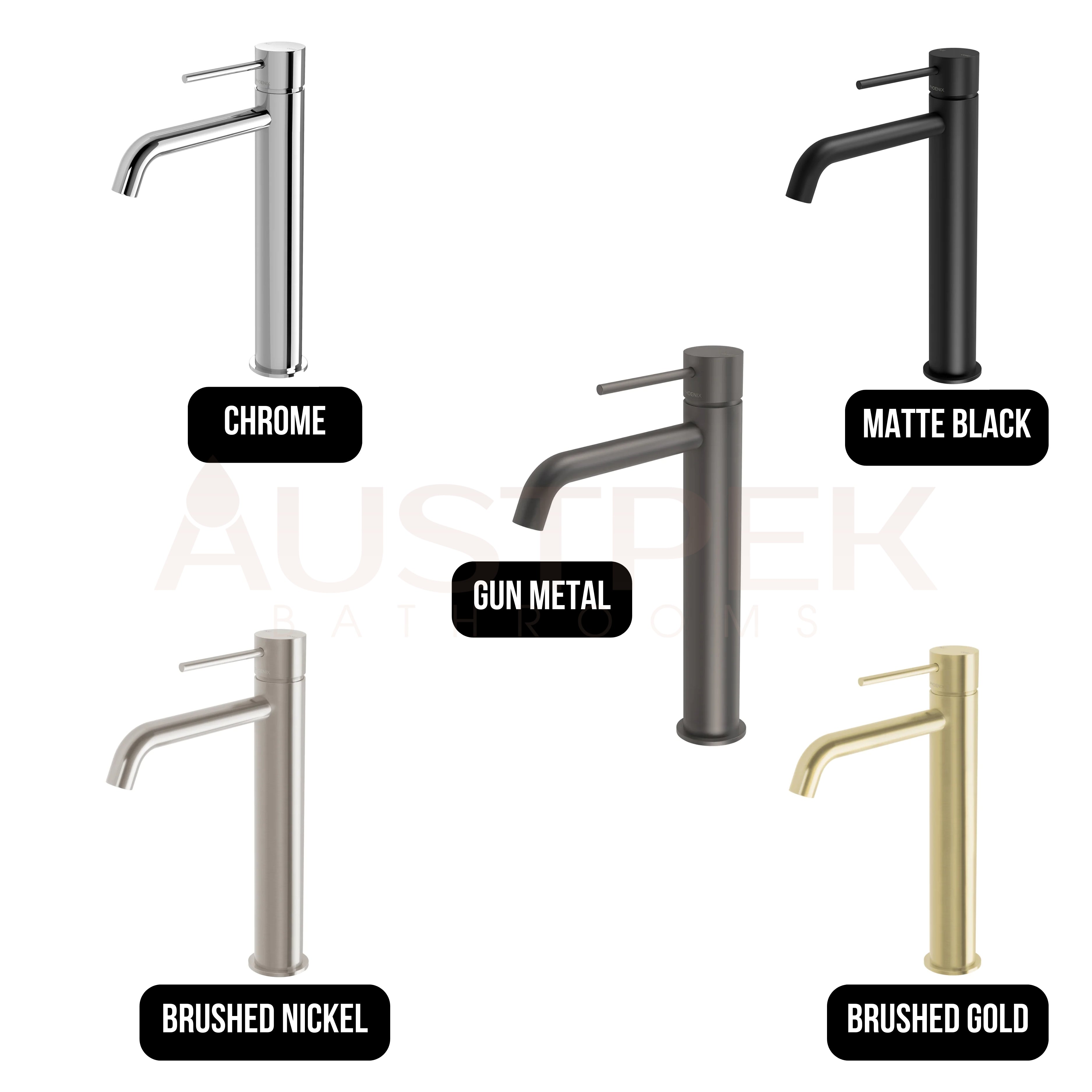 PHOENIX VIVID SLIMLINE LEAD FREE VESSEL MIXER CURVED OUTLET BRUSHED GOLD