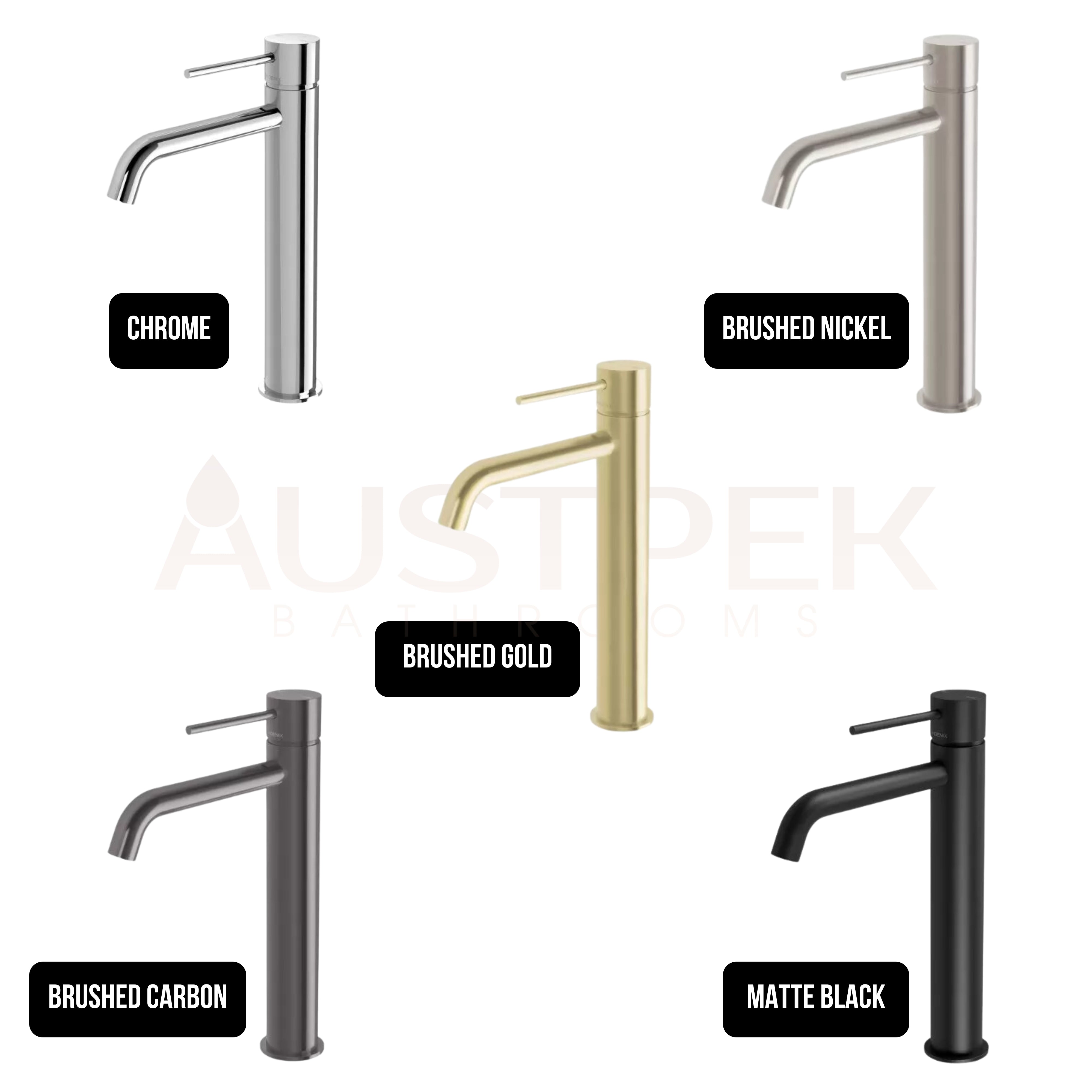 PHOENIX VIVID SLIMLINE LEAD FREE VESSEL MIXER OUTLET 289MM BRUSHED CARBON