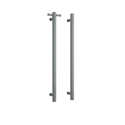 THERMOGROUP STRAIGHT ROUND VERTICAL SINGLE HEATED TOWEL RAIL 900MM GUN METAL