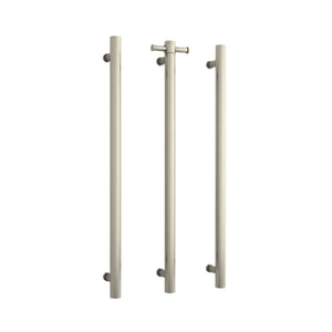 THERMOGROUP 240 VOLT VERTICAL SINGLE HEATED TOWEL RAIL BRUSHED NICKEL 900MM