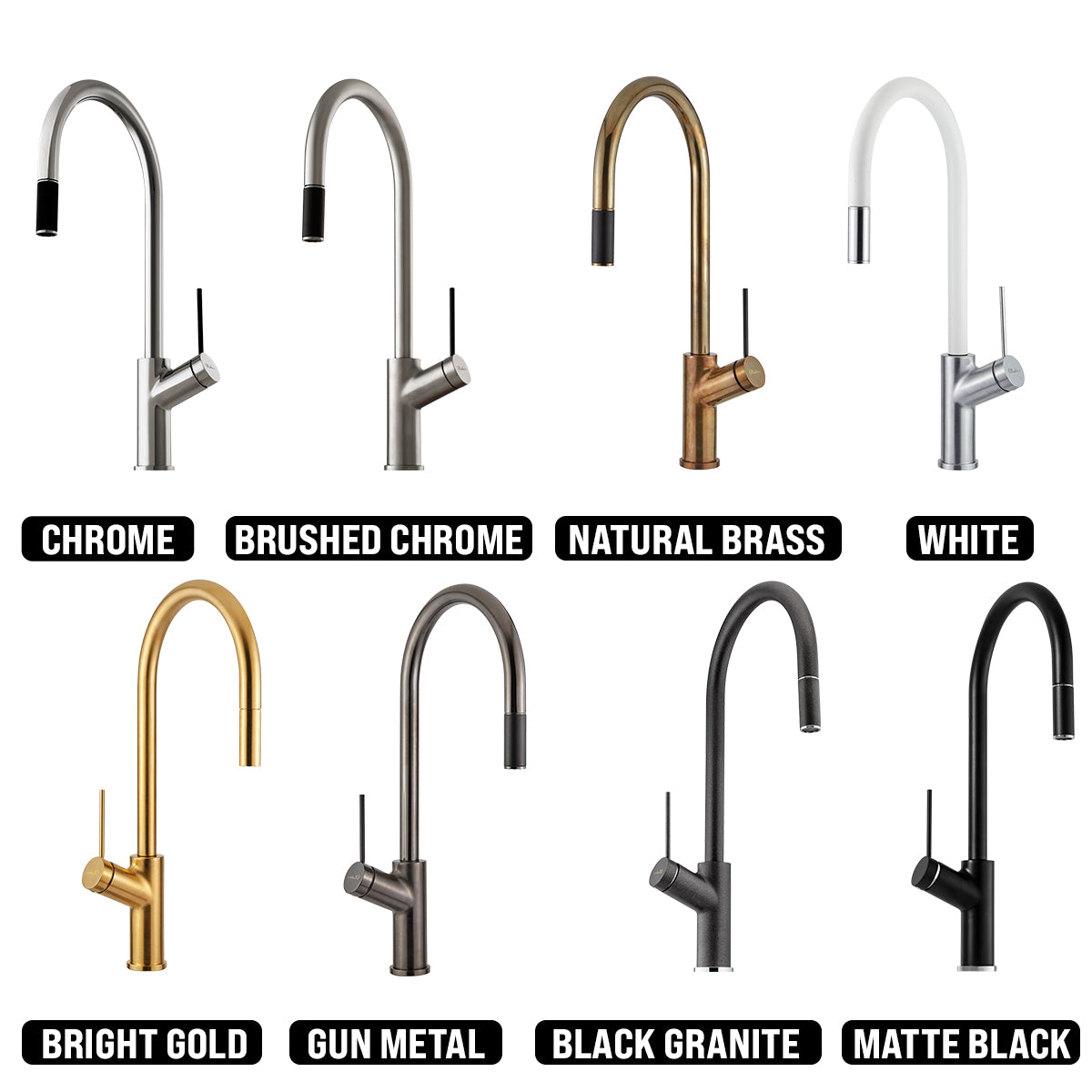 OLIVERI VILO PULL OUT KITCHEN MIXER 464MM WHITE