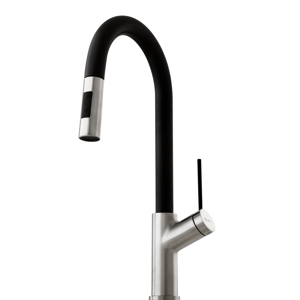 OLIVERI VILO PULL OUT SPRAY KITCHEN MIXER 440MM BRUSHED CHROME