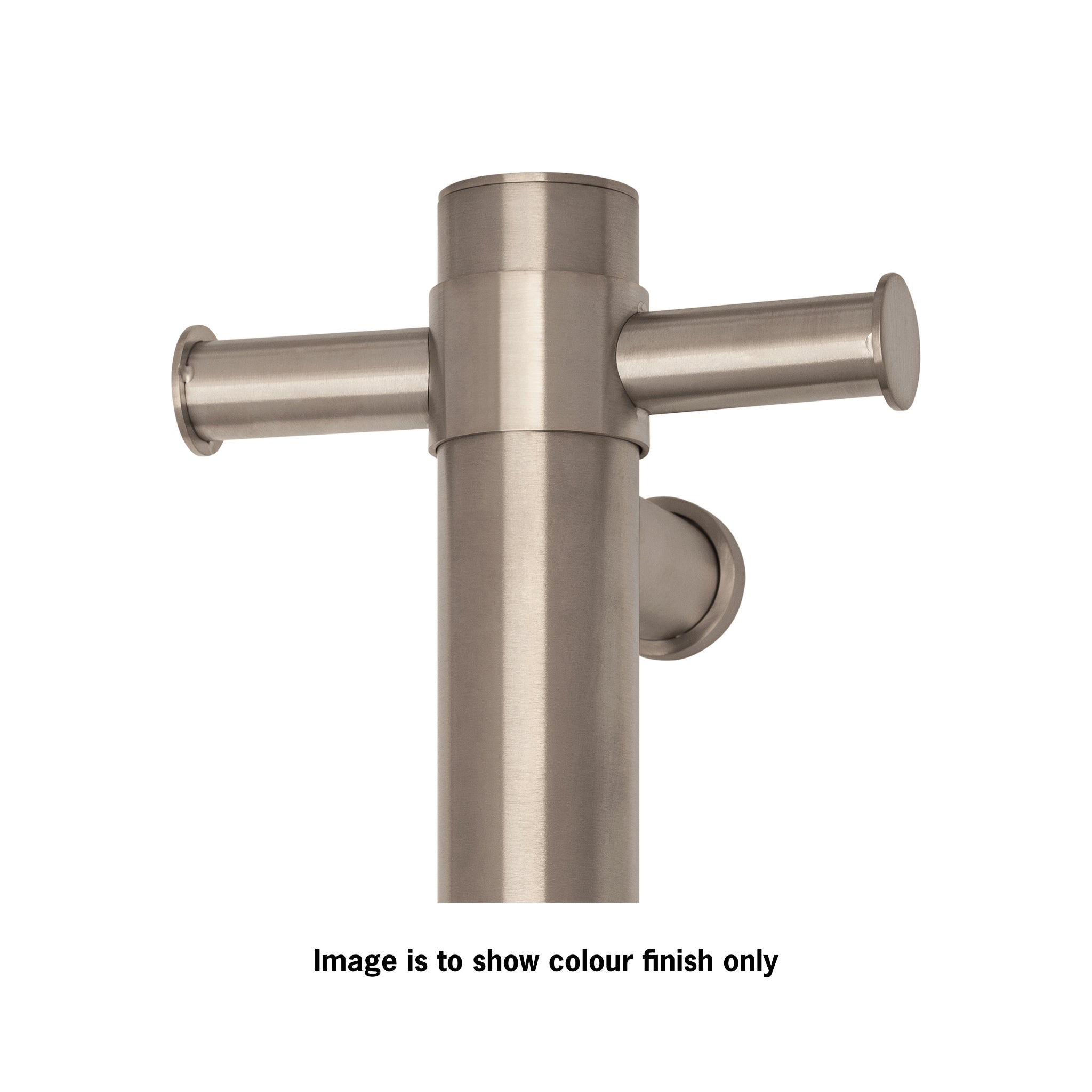 THERMOGROUP SLIMLINE ROUND VERTICAL HEATED SINGLE TOWEL RAIL BRUSHED NICKEL 900MM