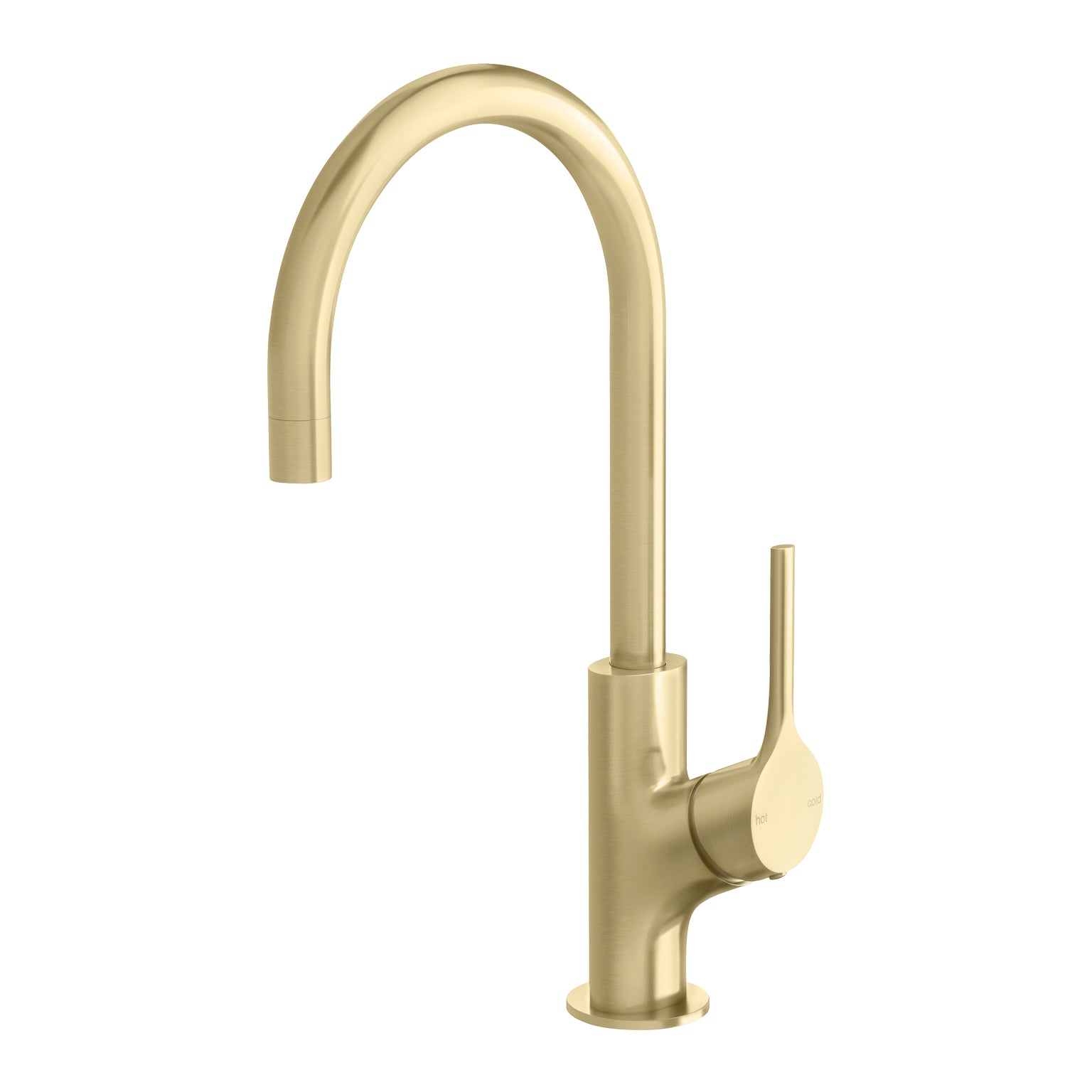 PHOENIX VIVID SLIMLINE OVAL GOOSENECK LEAD FREE SINK MIXER 160MM BRUSHED GOLD