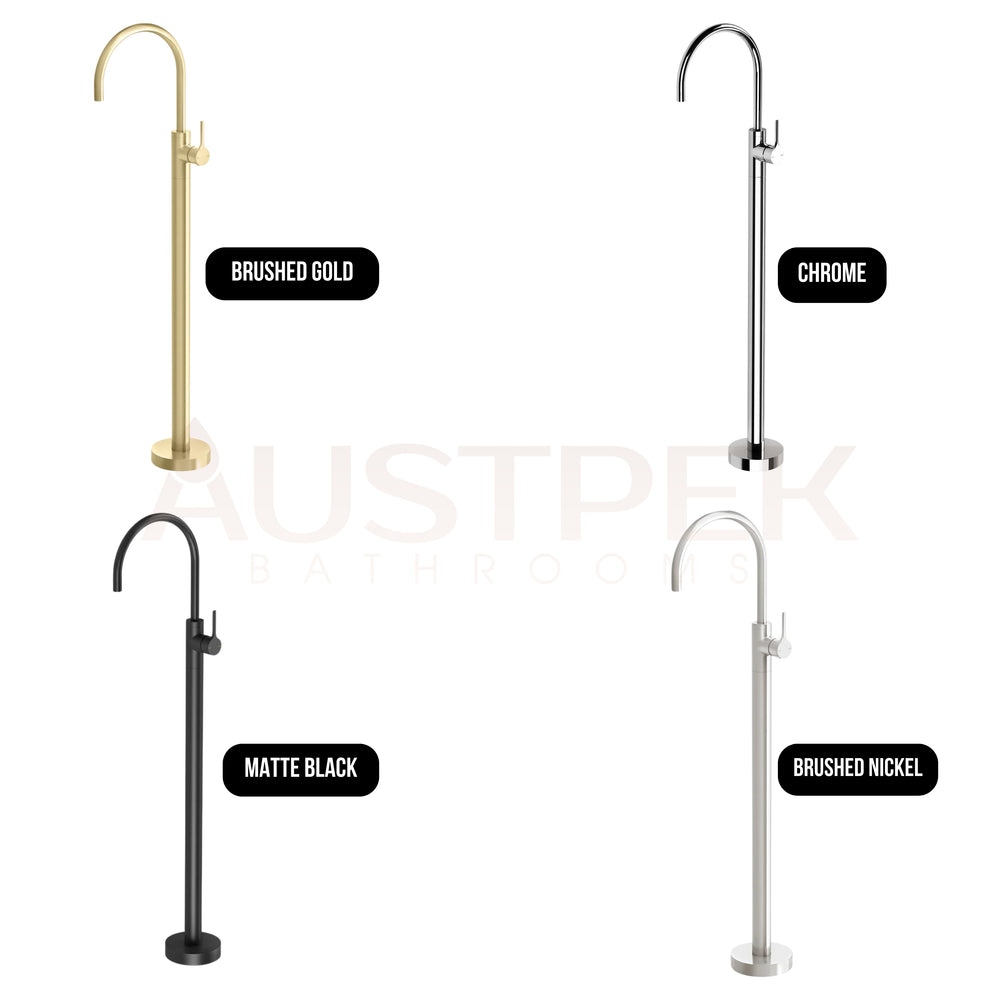 PHOENIX VIVID SLIMLINE OVAL FLOOR MOUNTED BATH MIXER BRUSHED GOLD