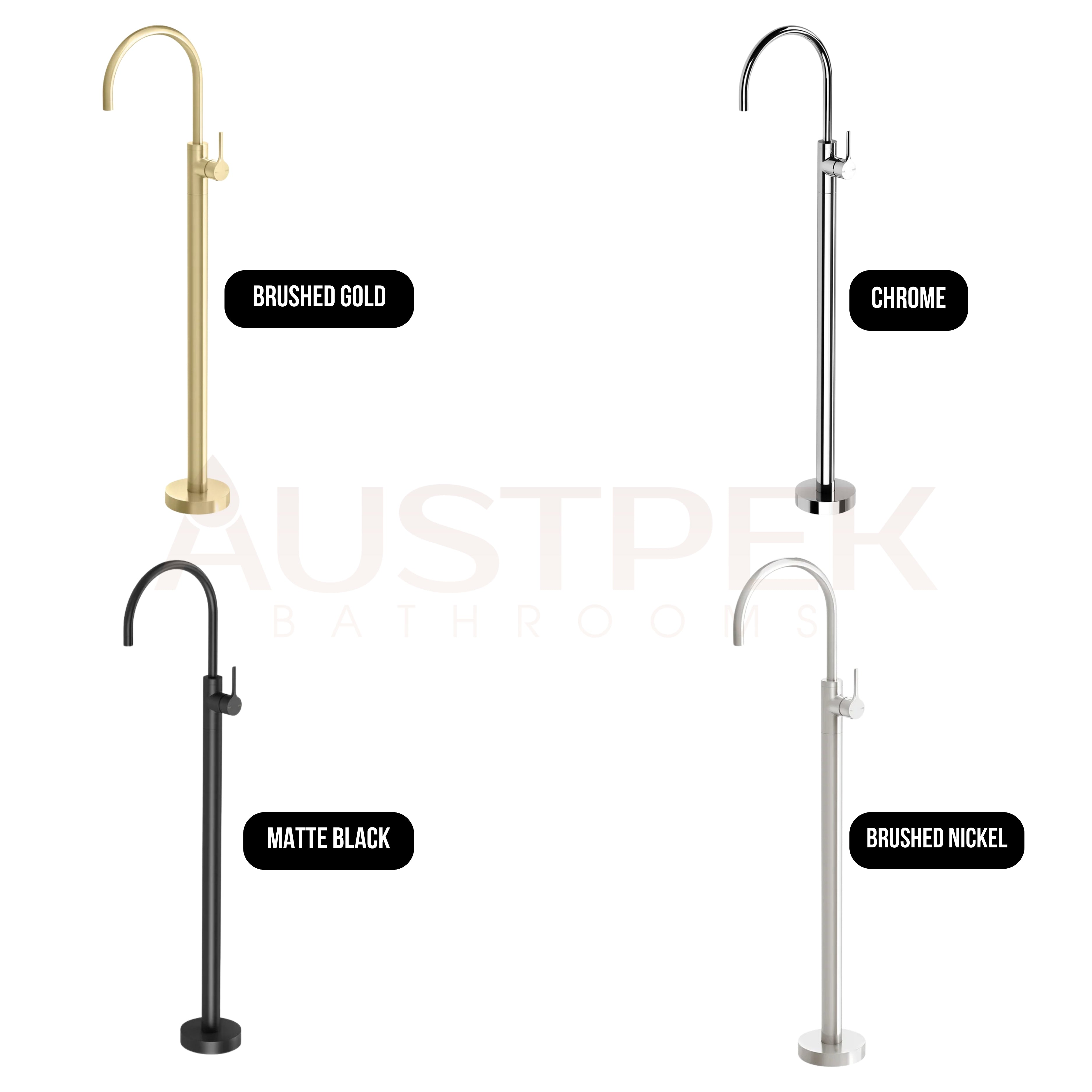 PHOENIX VIVID SLIMLINE OVAL FLOOR MOUNTED BATH MIXER BRUSHED GOLD