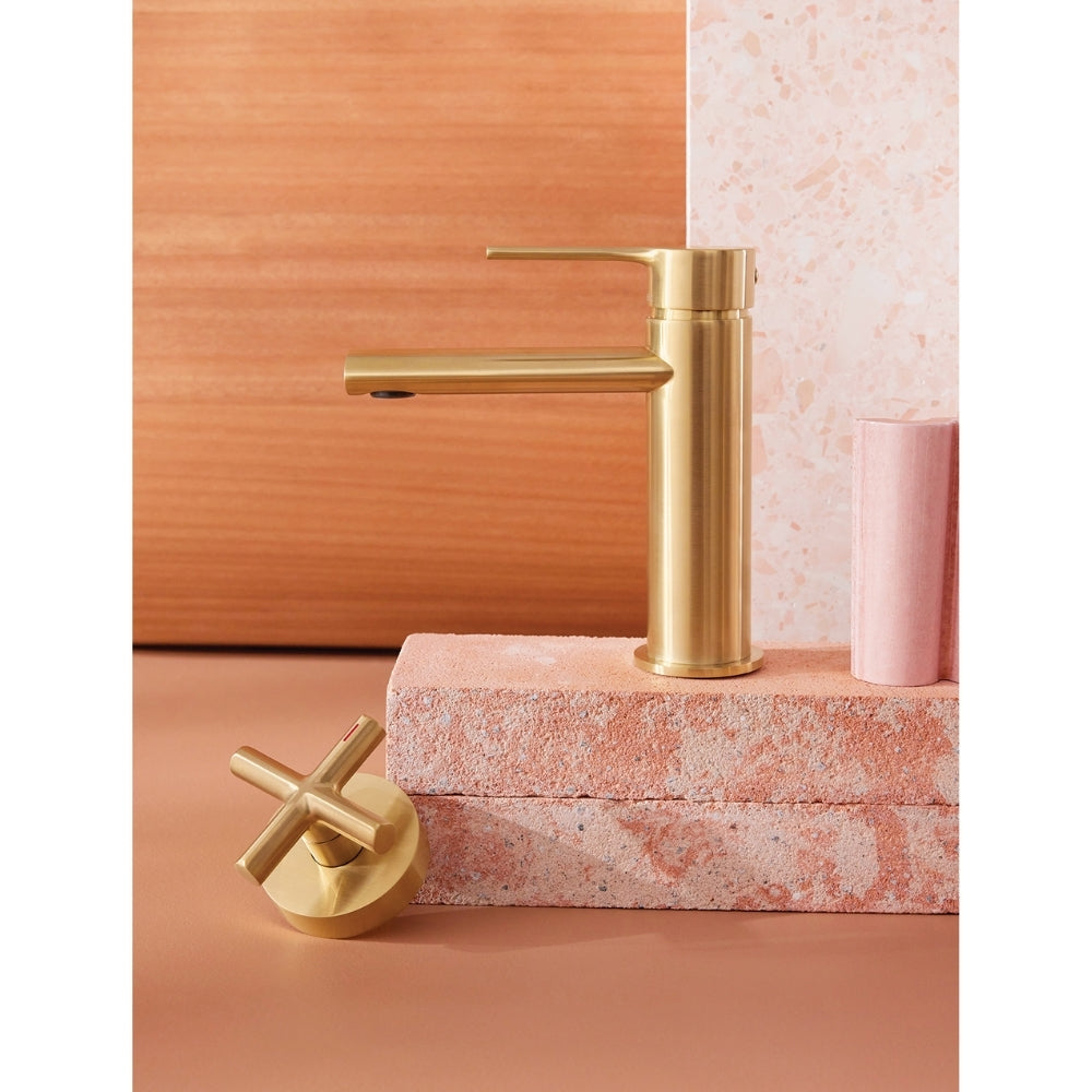 PHOENIX VIVID SLIMLINE OVAL BASIN MIXER BRUSHED GOLD