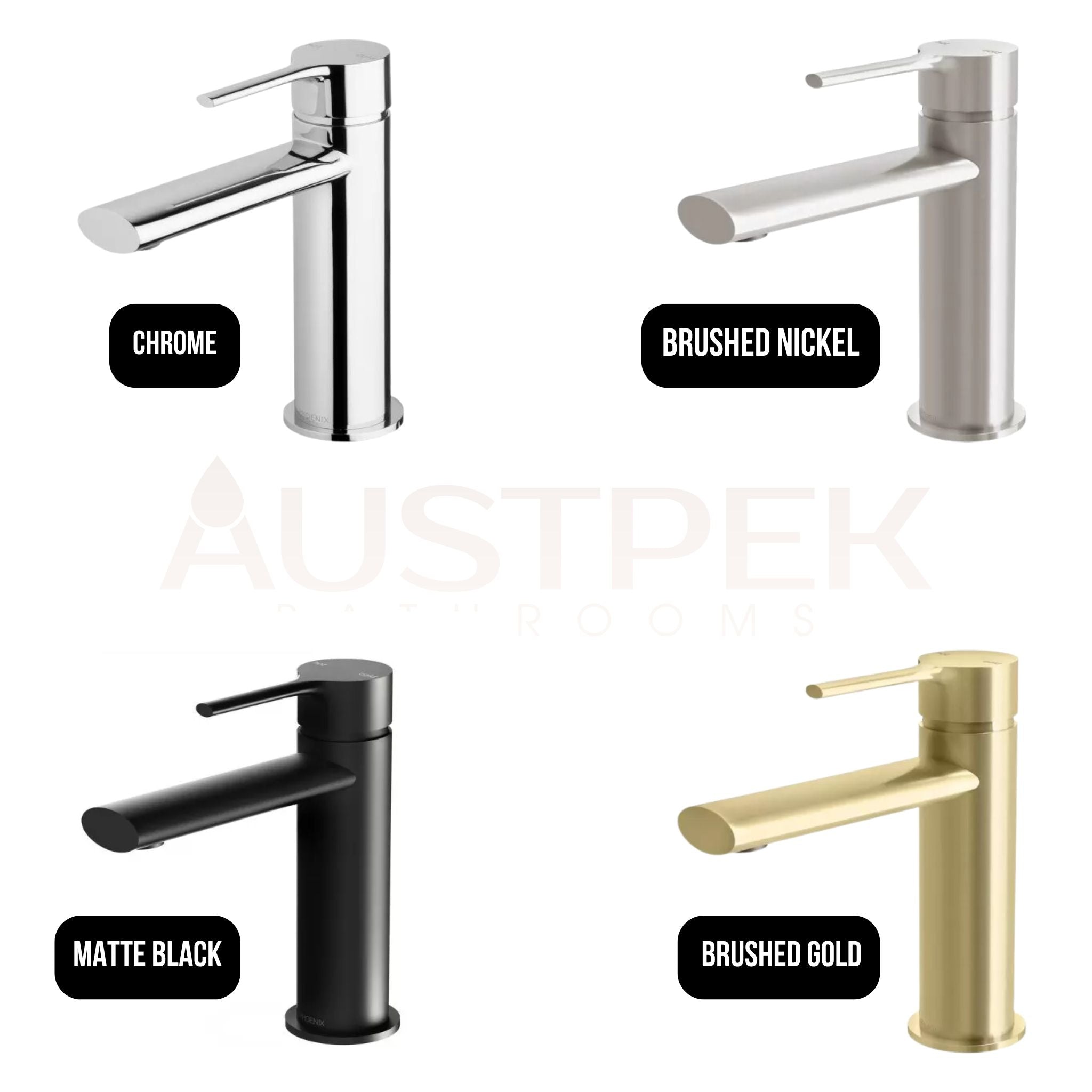 PHOENIX VIVID SLIMLINE LEAD FREE BASIN MIXER MATTE BLACK
