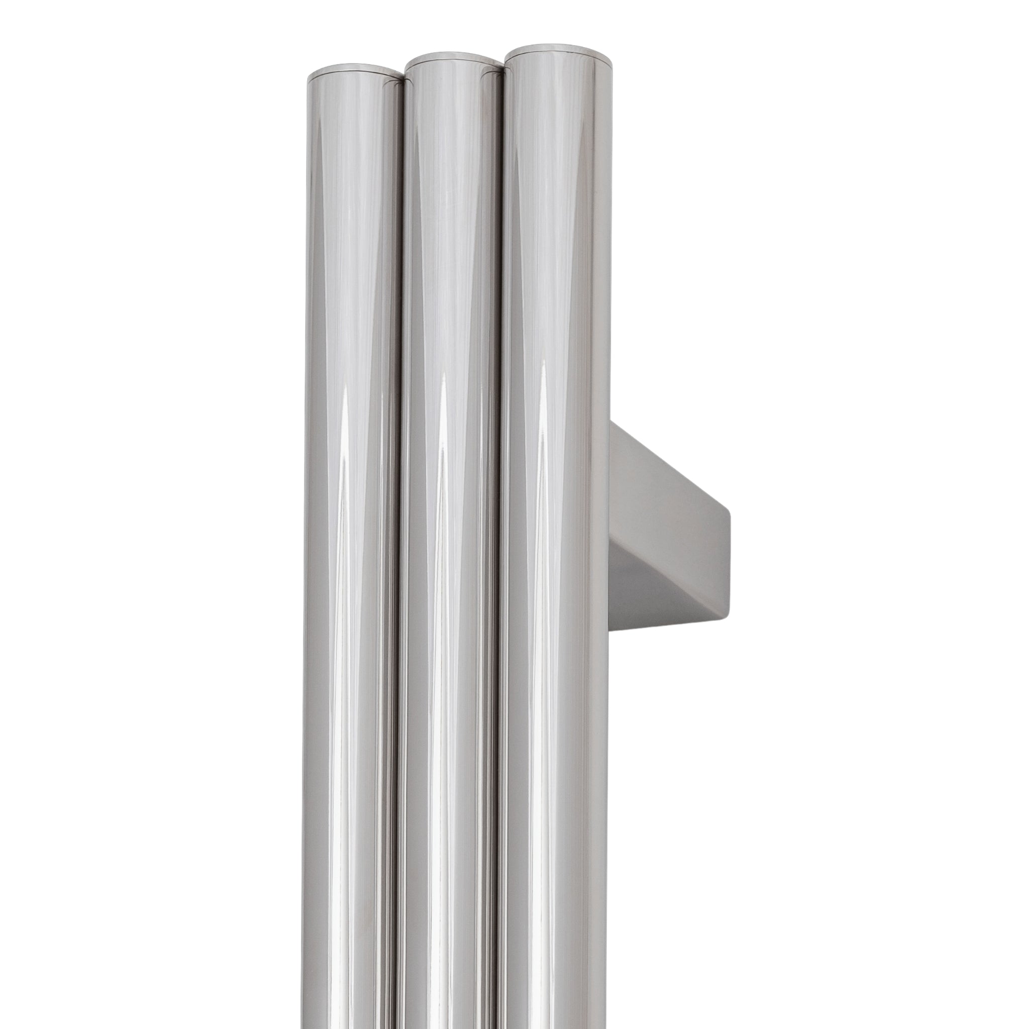THERMOGROUP TRIPLE TUBE VERTICAL SINGLE HEATED TOWEL RAIL POLISHED STAINLESS STEEL 900MM