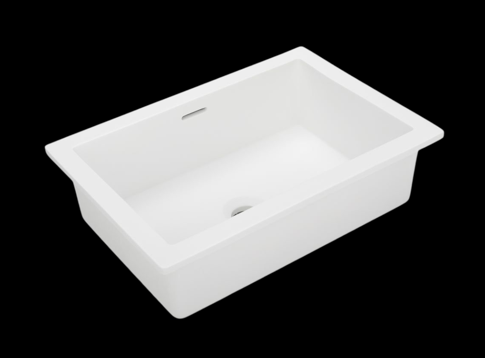 KASKADE ATLANTIC UNDERCOUNTER RECTANGULAR STONE BASIN MATTE WHITE 464MM
