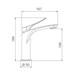 OLIVERI VERONA BASIN MIXER 194MM CHROME