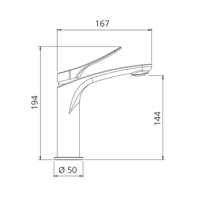 OLIVERI VERONA LEAD FREE BASIN MIXER 194MM CHROME