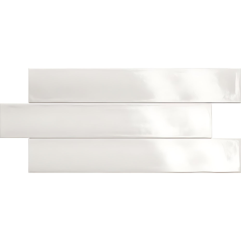 EVERSTONE VICTORY WHITE GLOSSY 370X61MM PLANK TILE (PER BOX)