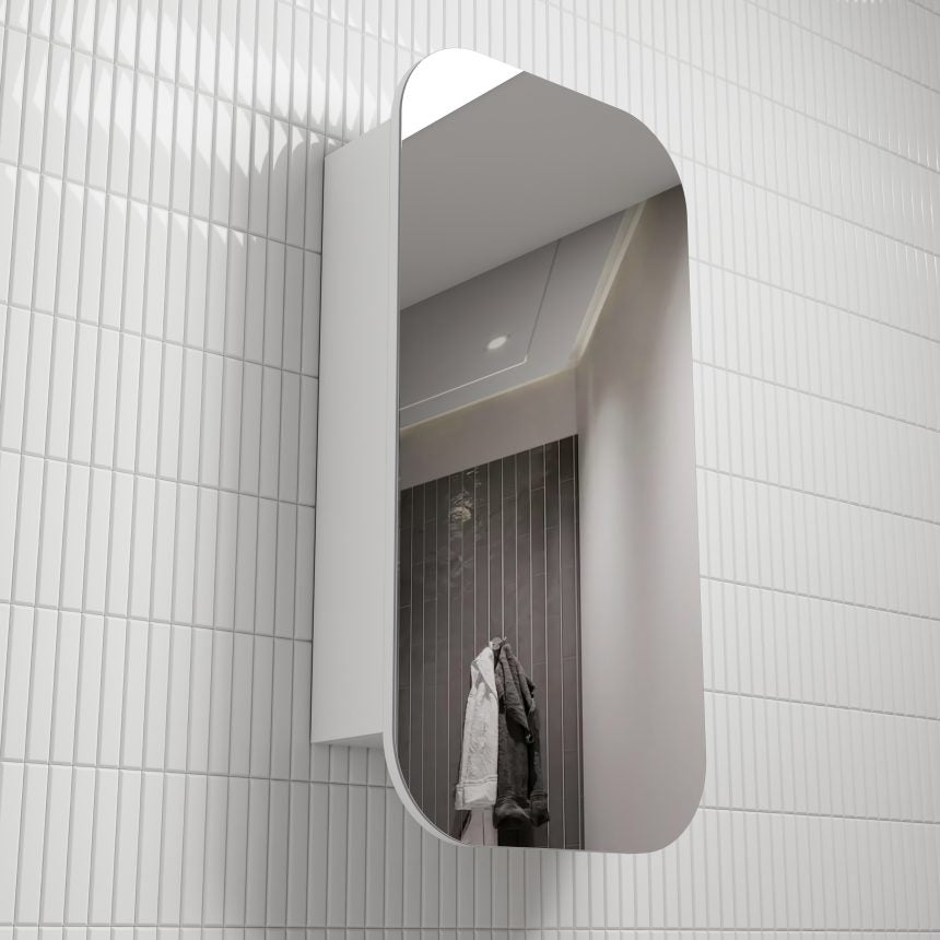 AULIC VIENNA MATTE WHITE SHAVING CABINET 450X900MM