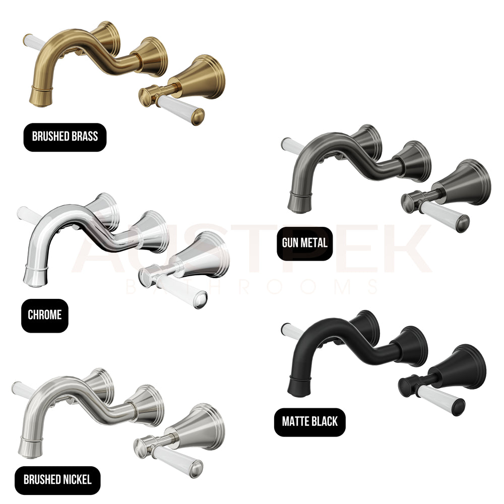 LINSOL VINTAGE LEVER HANDLE BATH SET GUN METAL