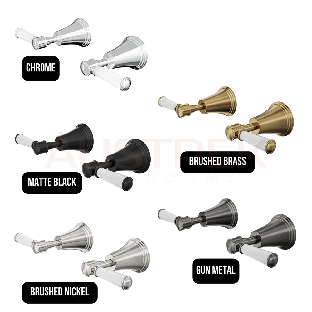 LINSOL VINTAGE LEVER HANDLE WALL TOP ASSEMBLIES BRUSHED BRASS