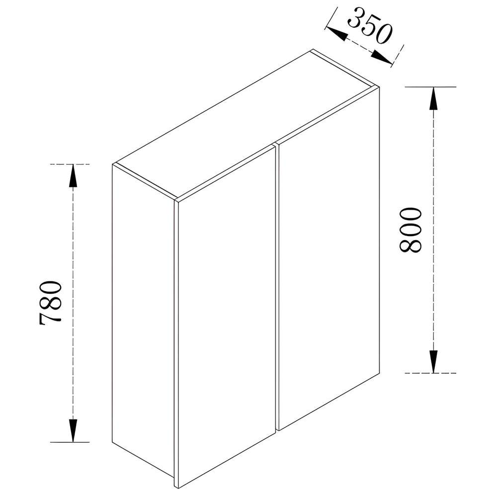 VITO CUSTOM DOUBLE DOOR CUPBOARD KITCHEN WALL CABINET 800MM (MULTIPLE SIZES AVAILABLE)