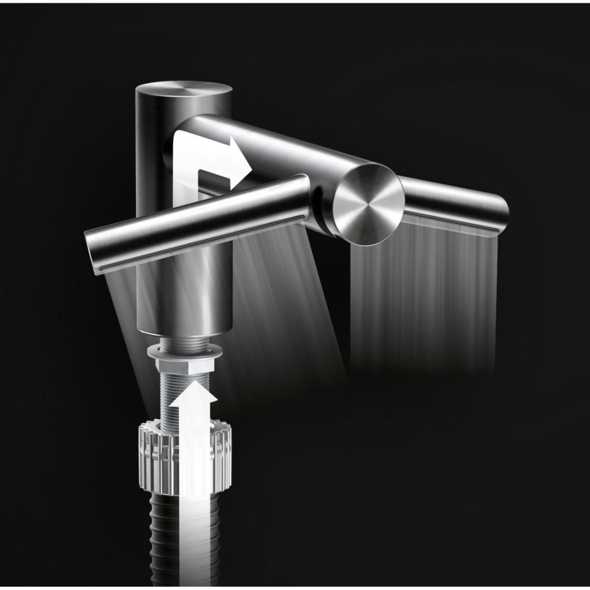 DYSON AIRBLADE WASH+DRY SHORT SENSOR HAND DRYER BRUSHED STAINLESS STEEL 303MM X 159MM