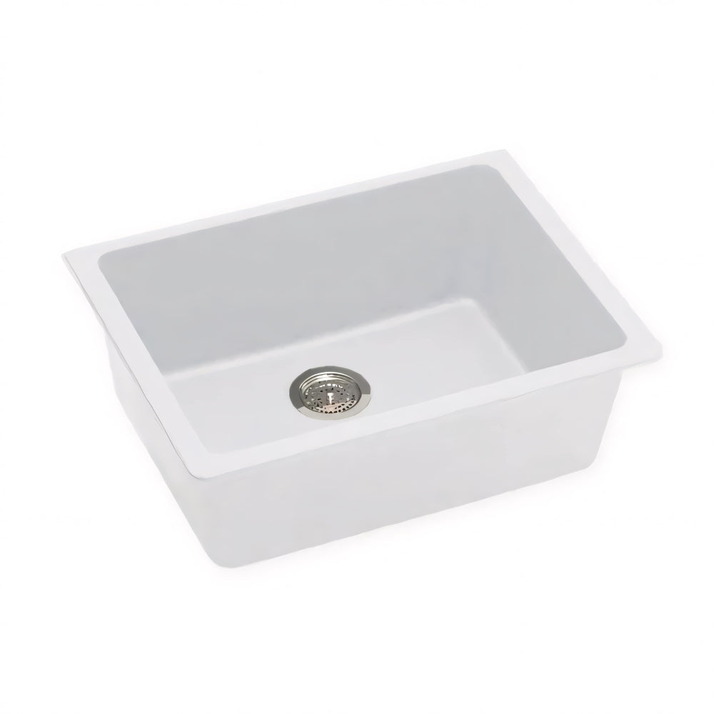 NORICO QUARTZ STONE SINGLE BOWL KITCHEN SINK WHITE 635MM