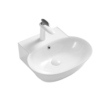 VITO WALL HUNG BASIN WITH OVERFLOW GLOSS WHITE 500MM