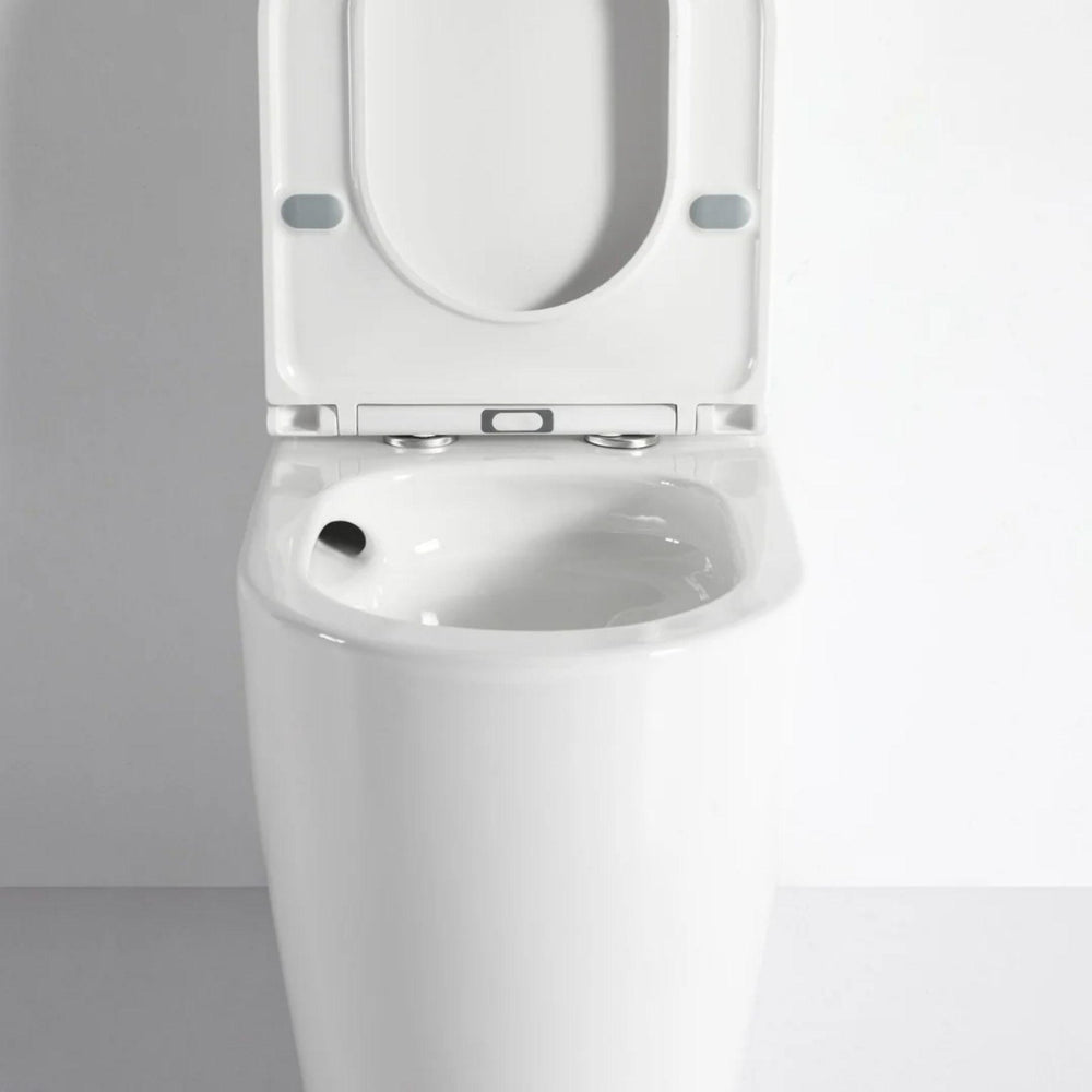 MERCIO WALTON QUIET RIMLESS AND TORNADO FLUSH BACK TO WALL TOILET SUITE GLOSS WHITE