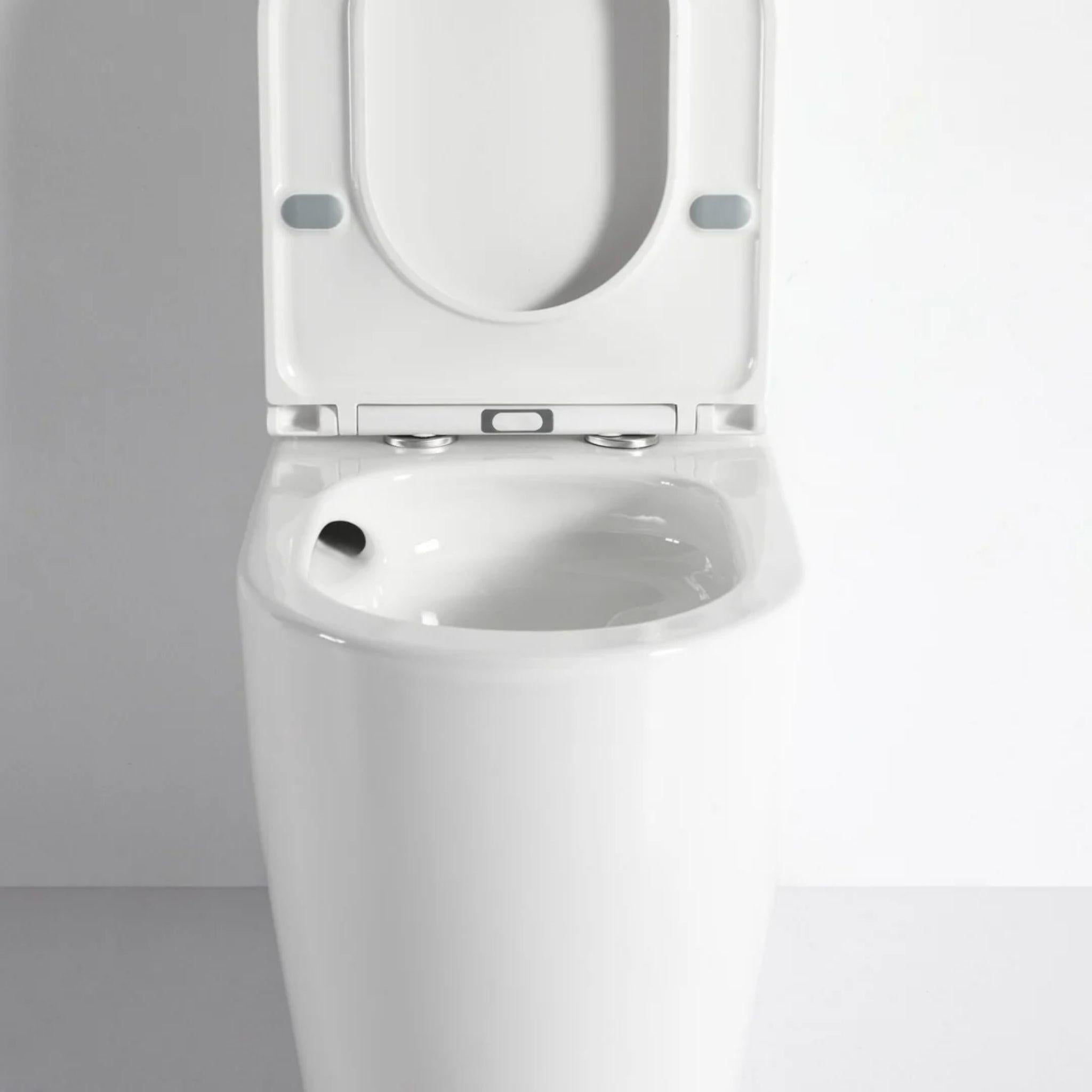 MERCIO WALTON QUIET RIMLESS AND TORNADO FLUSH BACK TO WALL TOILET SUITE GLOSS WHITE