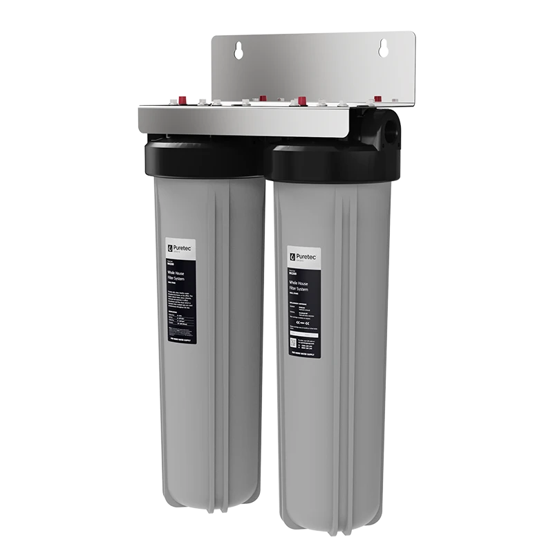 PURETEC WU20 25M TWIN UNDERWHOLE HOUSE WATER FILTER GREY