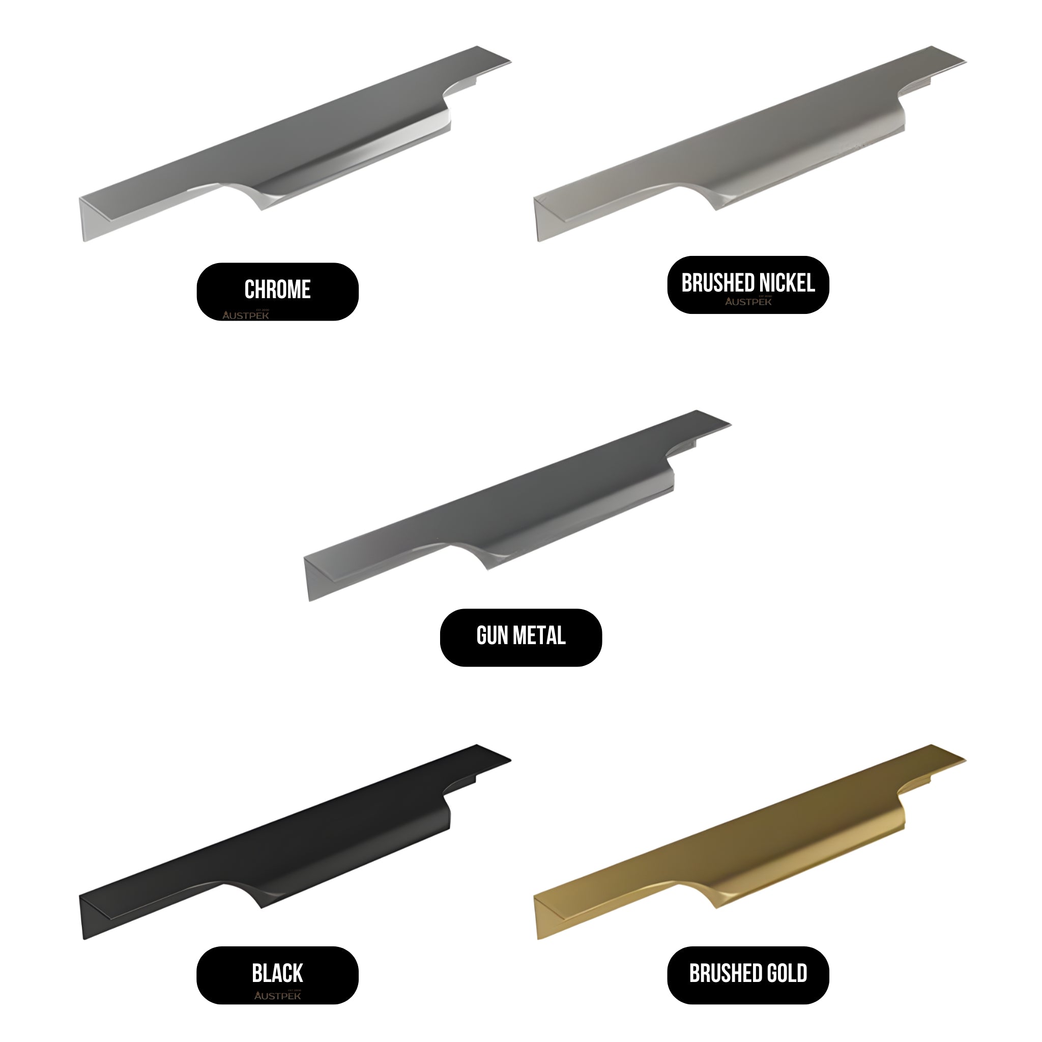 TIMBERLINE WAVE HANDLE GUN METAL (AVAILABLE IN 200MM AND 350MM)