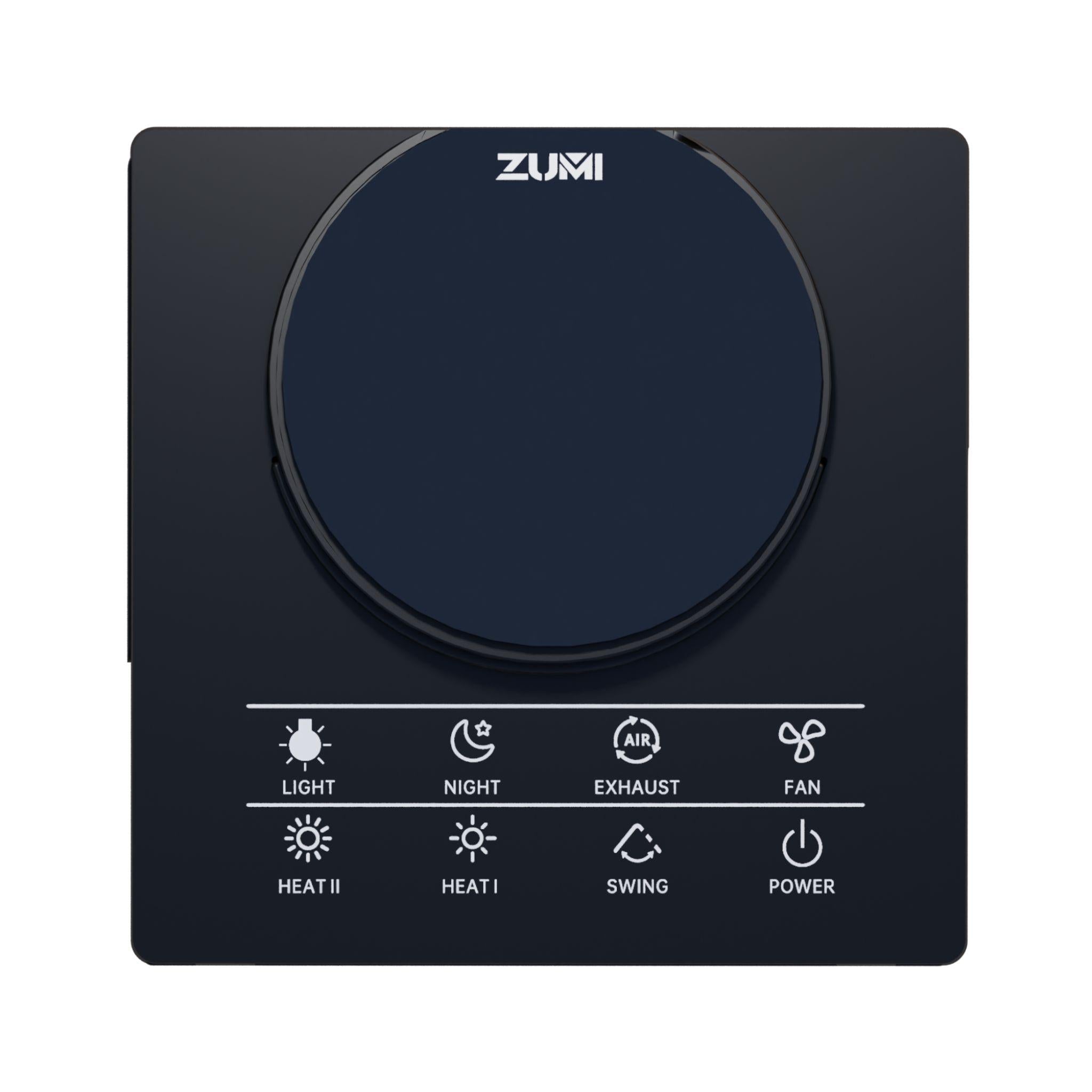 ZUMI SOMA 4-IN-1 BATHROOM VENTILATION FAN AND HEATER WITH LED LIGHTS, EXHAUST FAN, FRESH AIR BLOW & FRESH AIR FLOW MATTE BLACK 600MM
