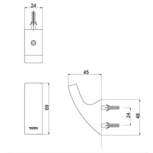 TOTO G SELECTION ROBE HOOK CHROME