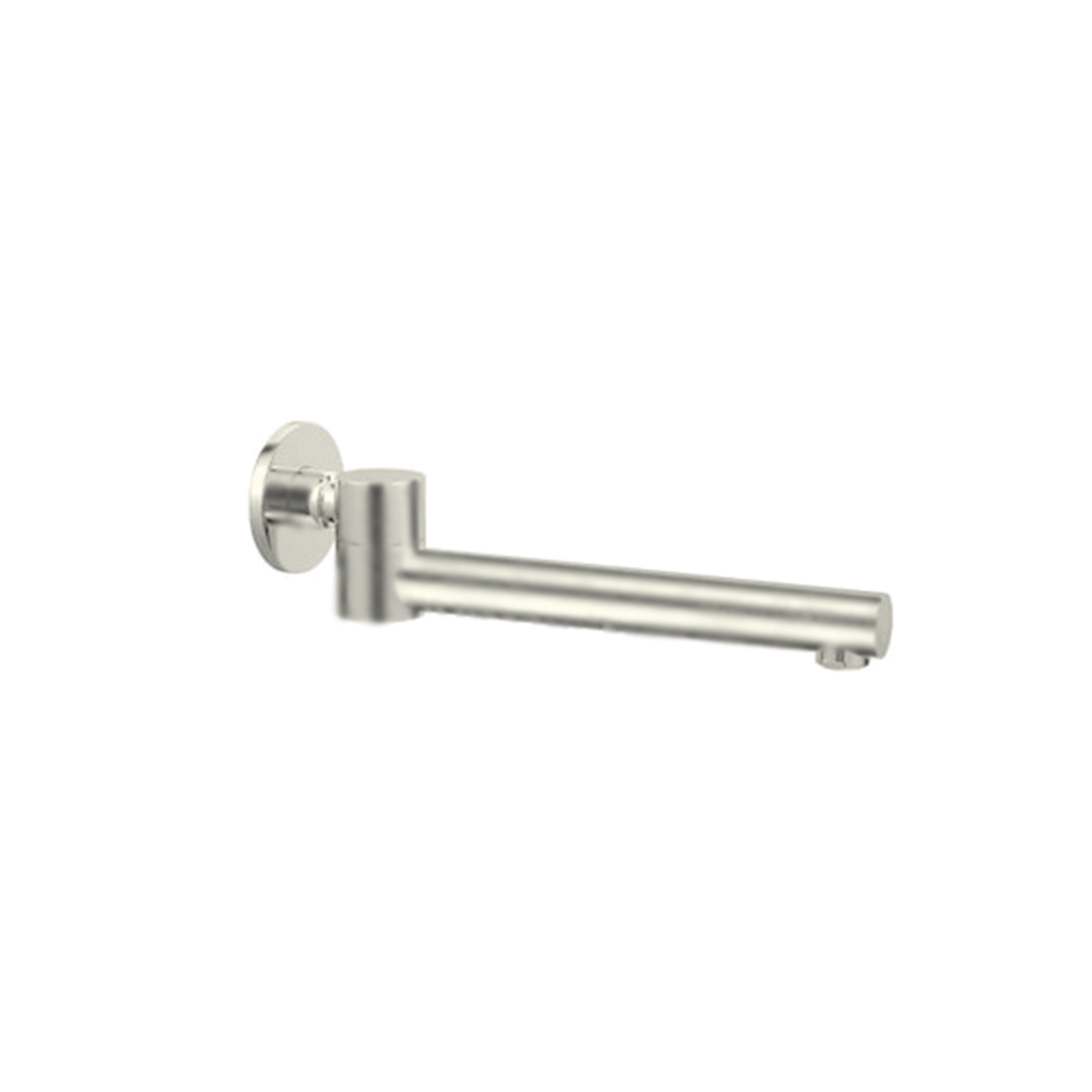 NERO DOLCE WALL MOUNTED SWIVEL BATH SPOUT 242MM BRUSHED NICKEL