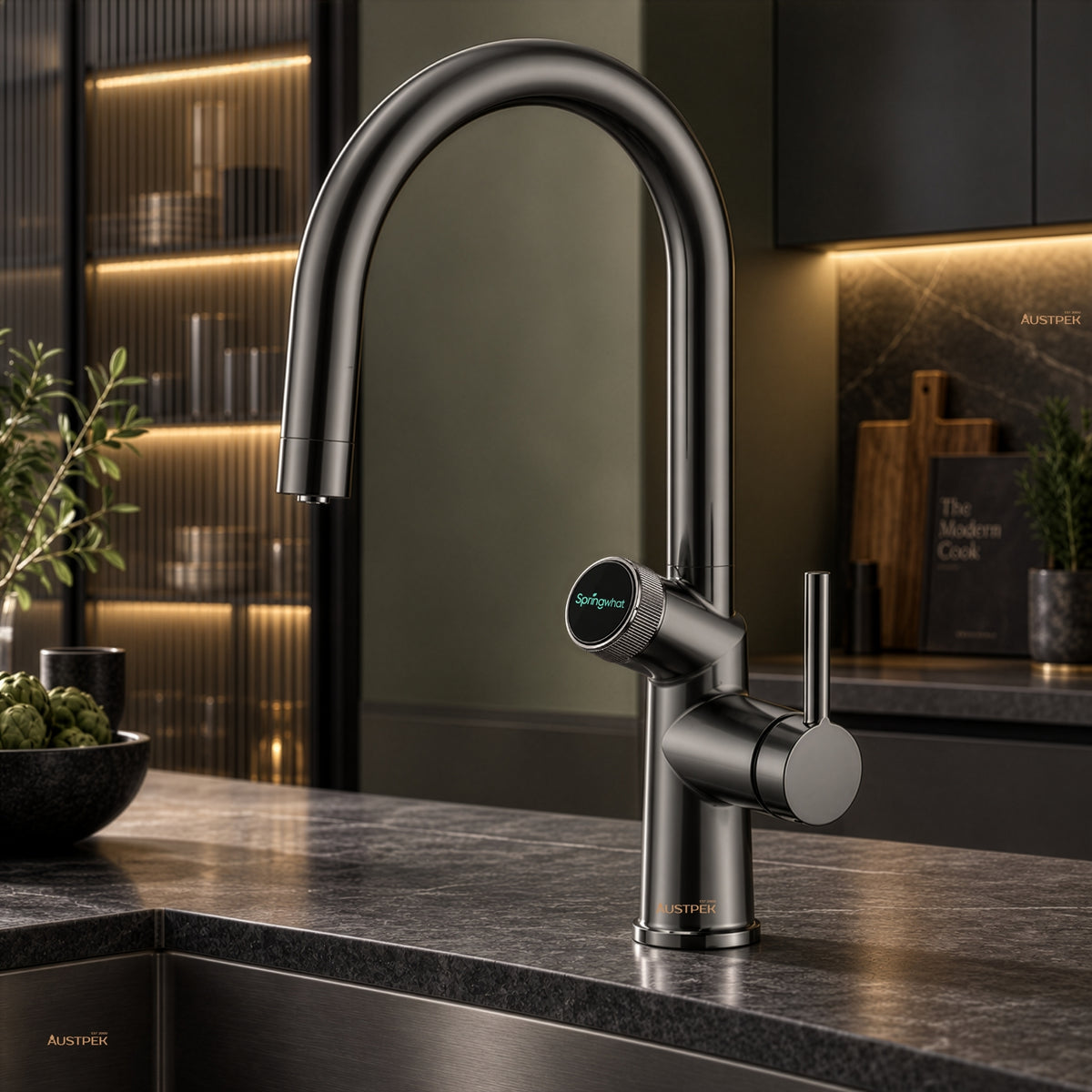ZUMI SPRINGWHAT 6-IN-1 SMART WATER TAP 439MM GUN METAL
